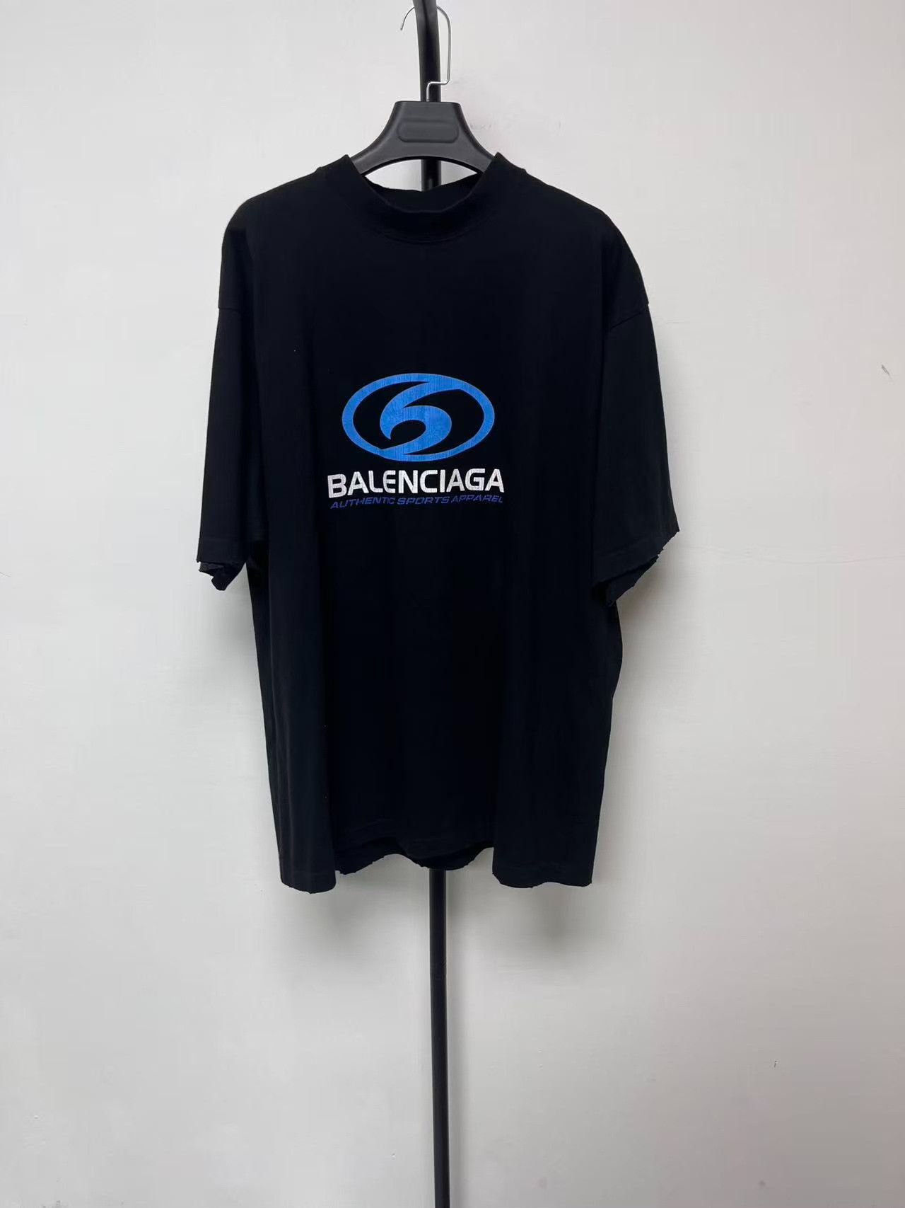 Balenciaga Balenciaga Blue Logo Graphic T-Shirt Size M Size US M / EU 48-50 / 2 - 2 Thumbnail