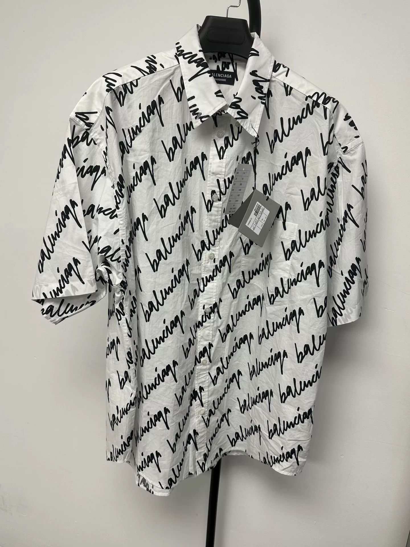 Balenciaga Balenciaga Scribble Logo Short Sleeve Shirt 39 Size US M / EU 48-50 / 2 - 2 Thumbnail