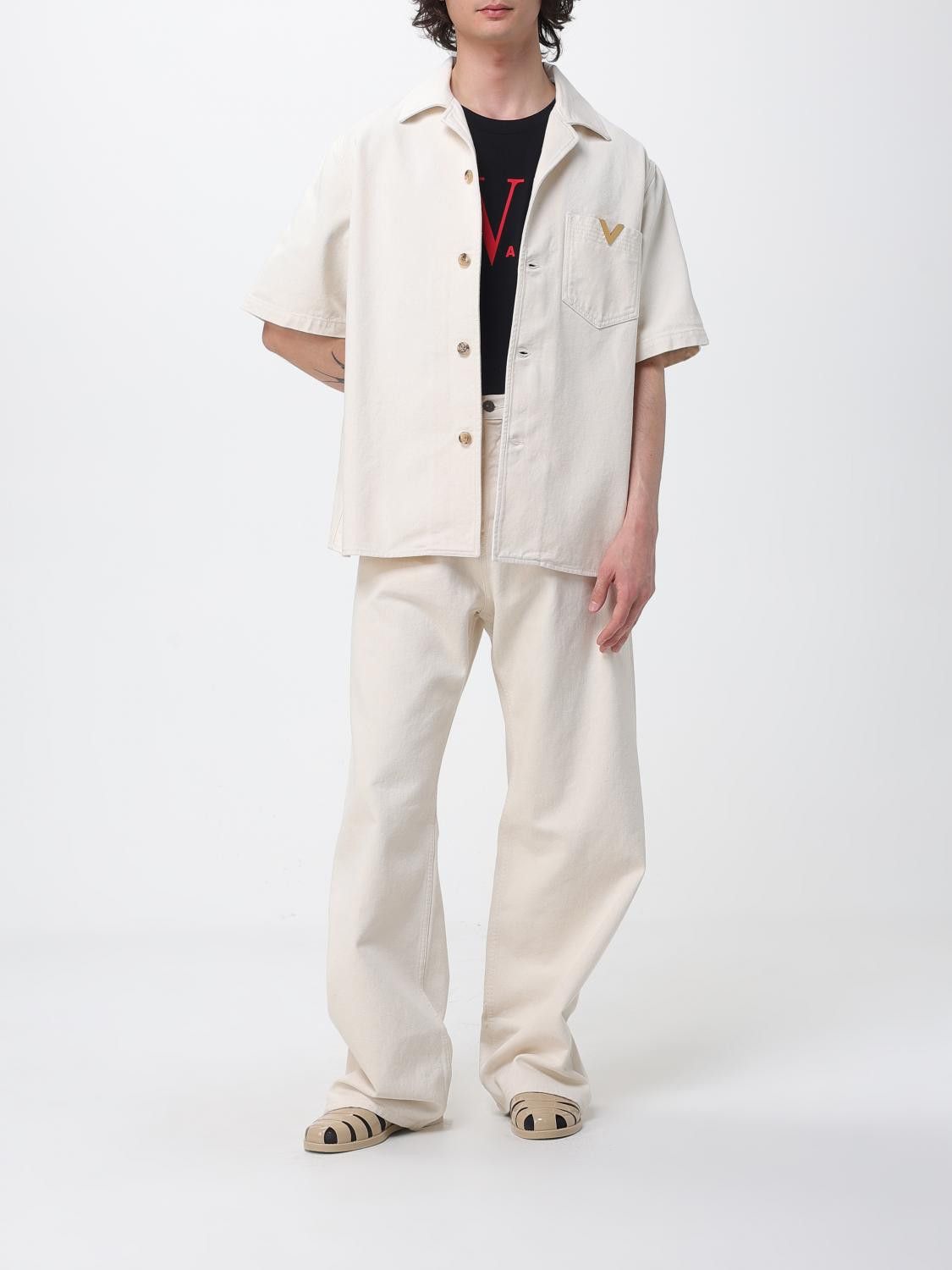 Valentino Valentino Shirt Men Ivory Size US M / EU 48-50 / 2 - 2 Thumbnail