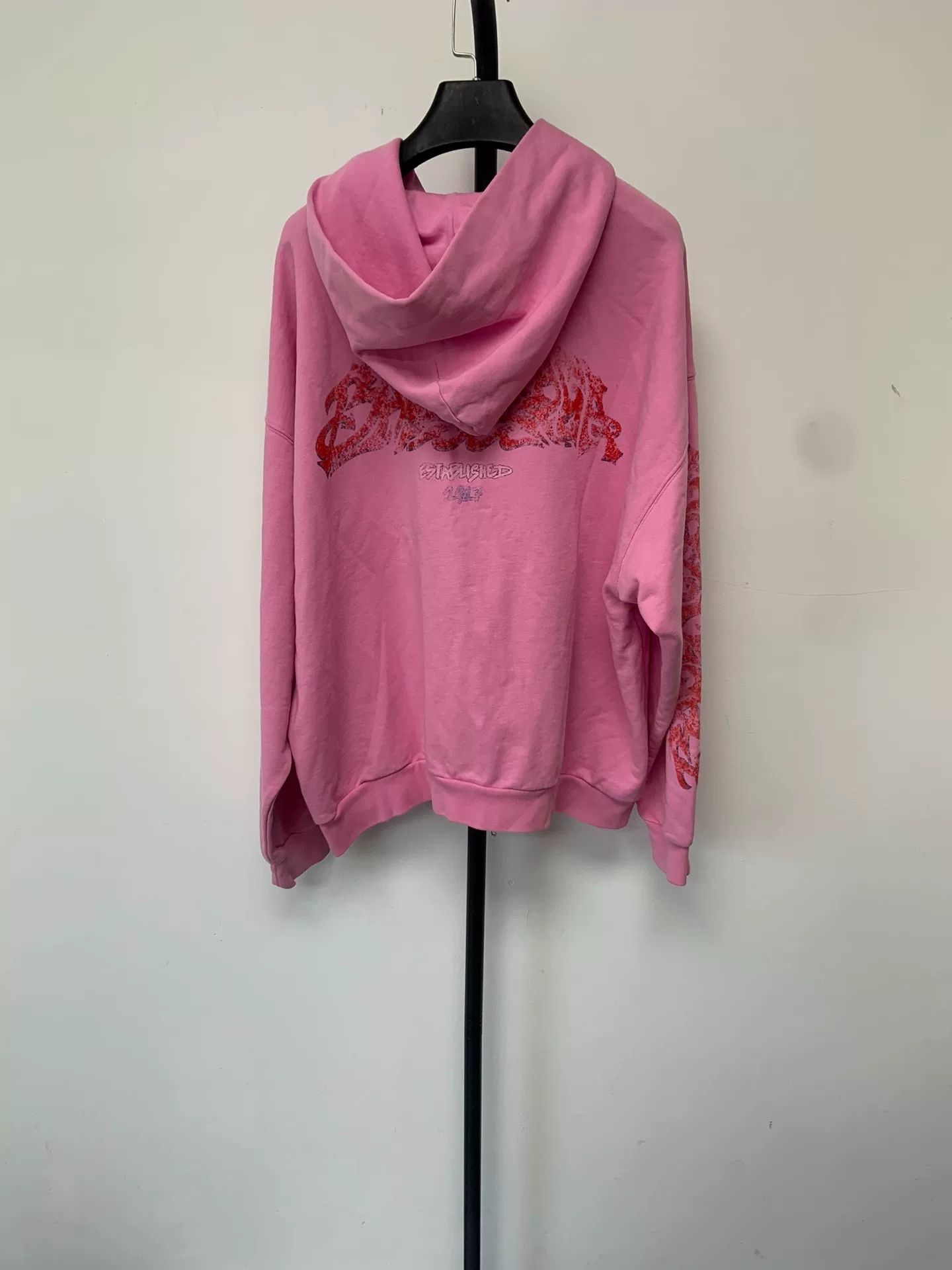 Balenciaga Balenciaga Pink Flame Graphic Zip-Up Hoodie S Size US S / EU 44-46 / 1 - 2 Thumbnail