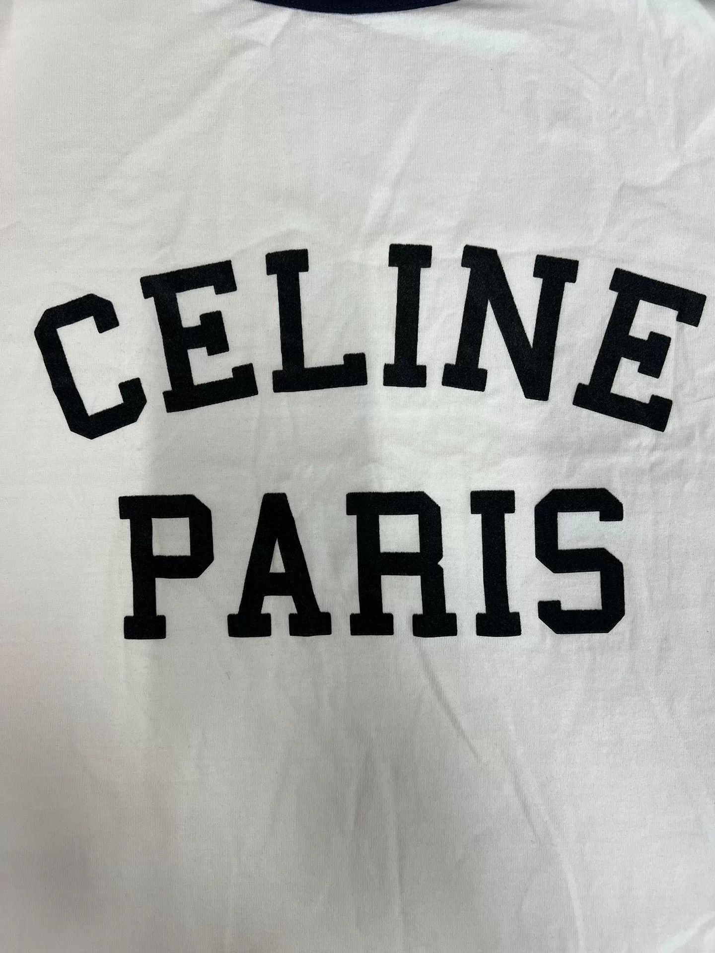 Celine Celine Logo Print Ringer T-Shirt Size M Size US M / EU 48-50 / 2 - 4 Thumbnail
