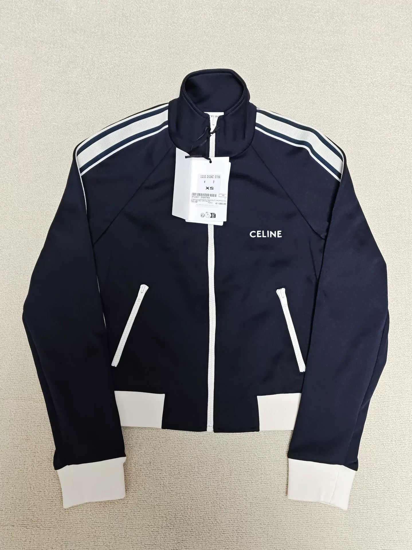 Celine CELINE Striped Logo Track Jacket XS Size XS / US 0-2 / IT 36-38 - 2 Thumbnail