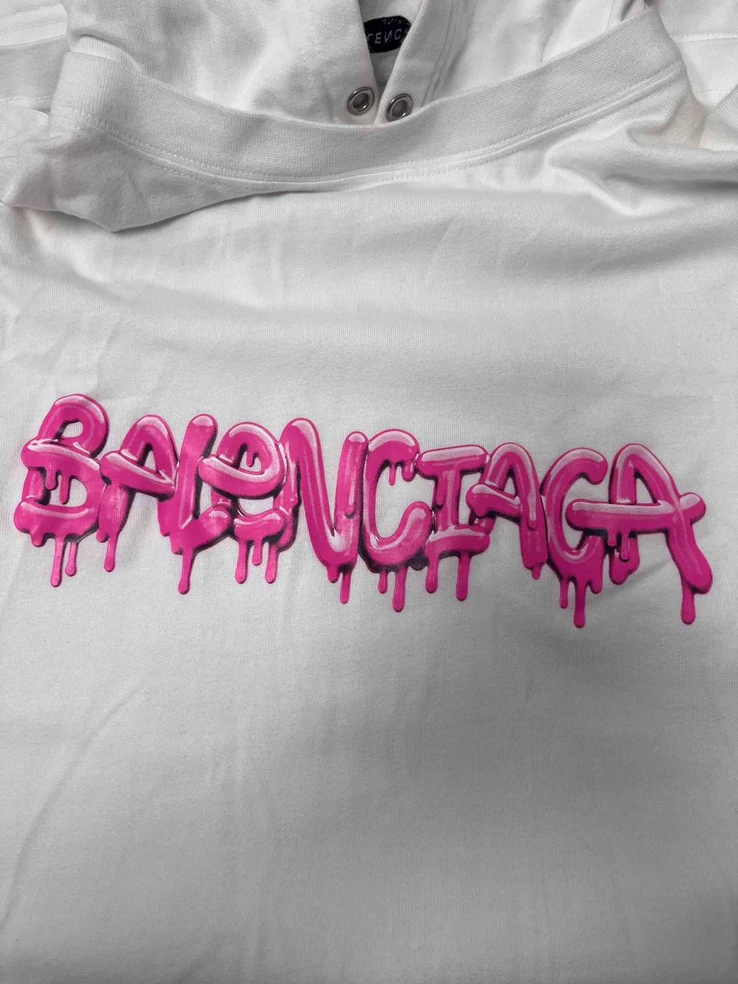 Balenciaga Balenciaga Pink Drip Logo Hoodie XXS Size US XXS / EU 40 - 4 Thumbnail