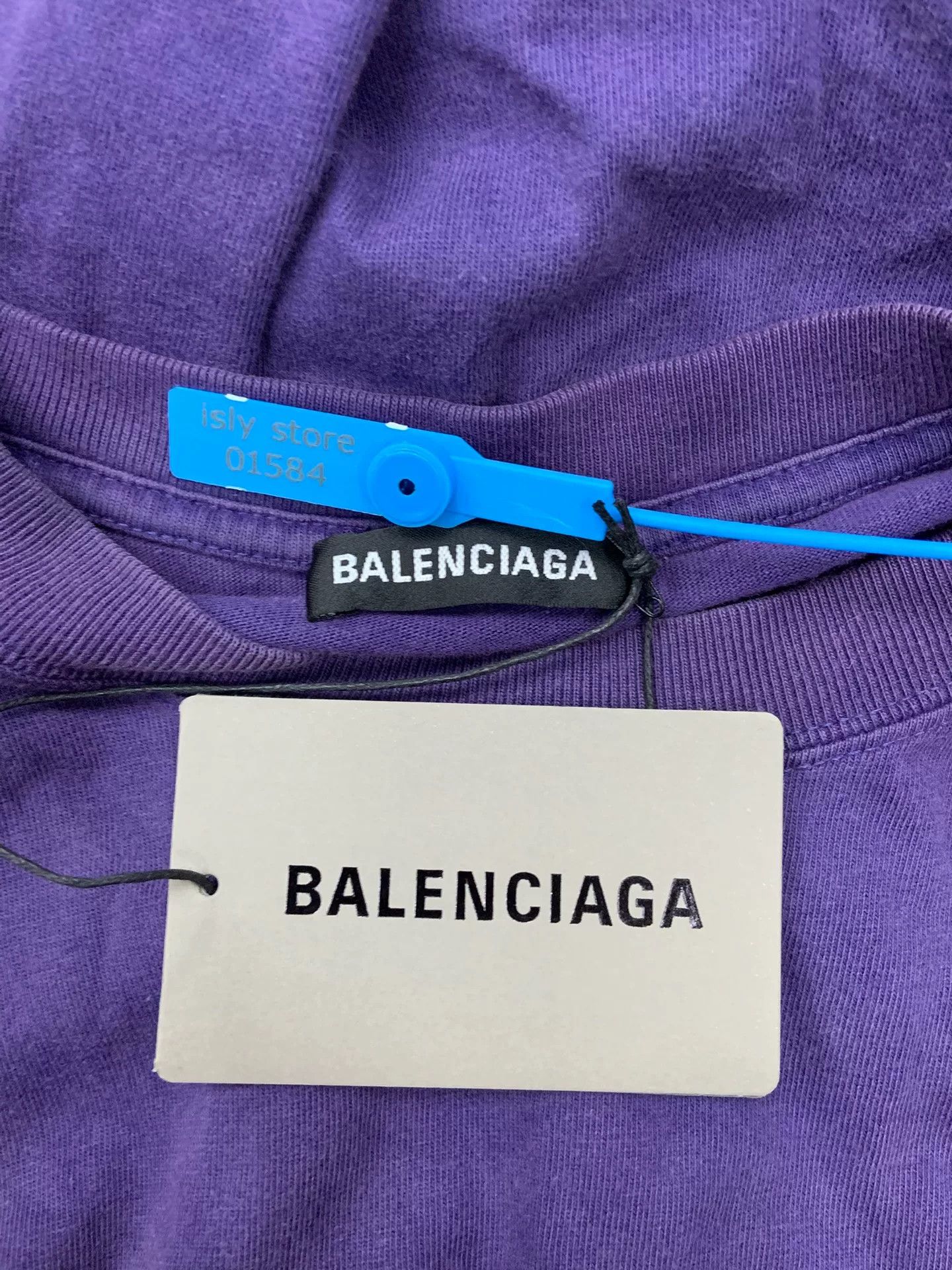 Balenciaga Balenciaga Purple Campaign Logo T-Shirt Size M Size US M / EU 48-50 / 2 - 6 Thumbnail