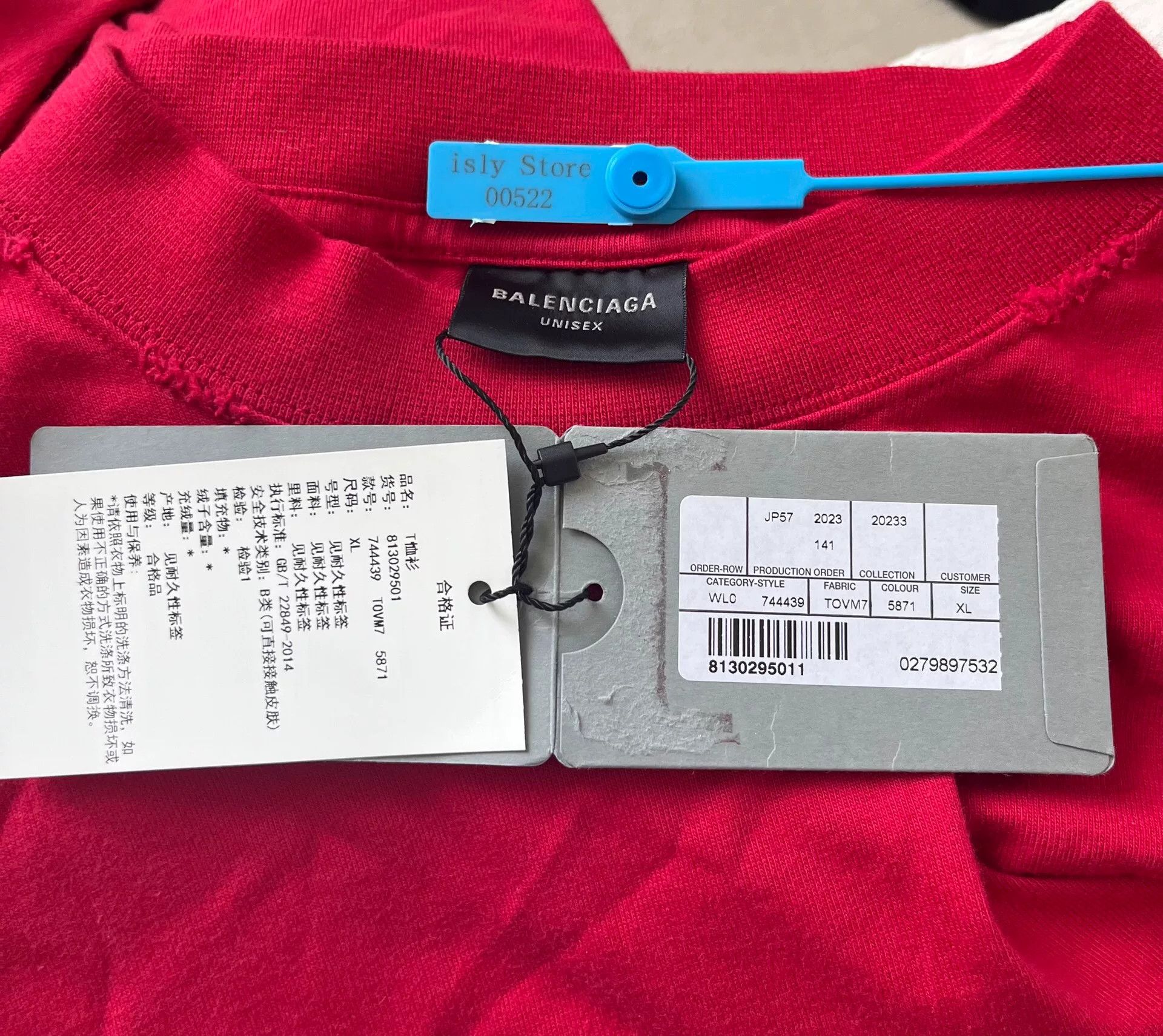 Balenciaga Balenciaga Embroidered Je t'aime T-Shirt Red XL Size US XL / EU 56 / 4 - 5 Thumbnail