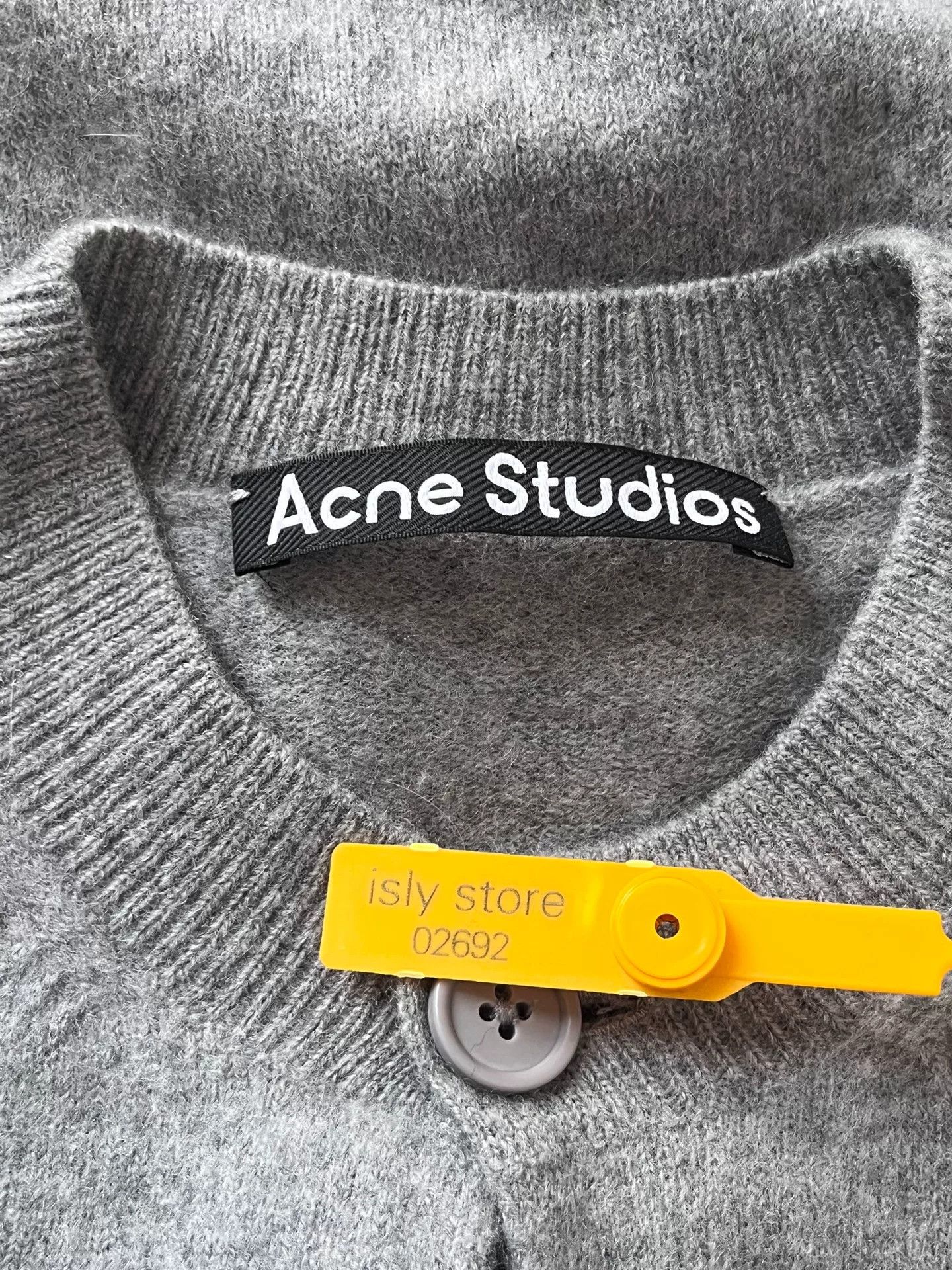 Acne Studios Acne Studios Gray Wool Face Patch Cardigan XS Size XS / US 0-2 / IT 36-38 - 6 Thumbnail
