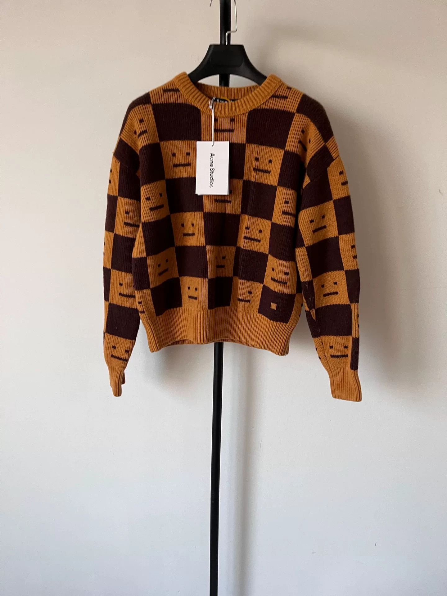Acne Studios Acne Studios Checkered Face Wool Sweater XXS Size US XXS / EU 40 - 2 Thumbnail