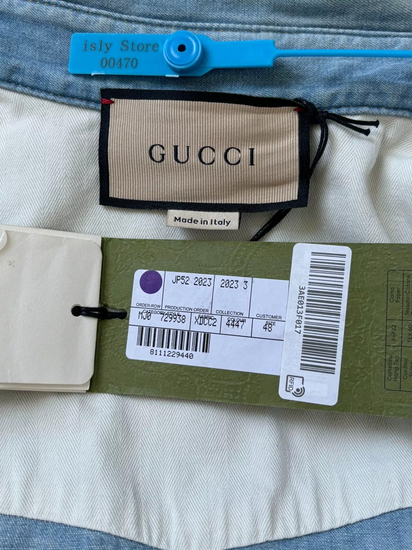 Gucci Gucci Script Logo Short Sleeve Denim Shirt Size 48 Size US M / EU 48-50 / 2 - 5 Thumbnail