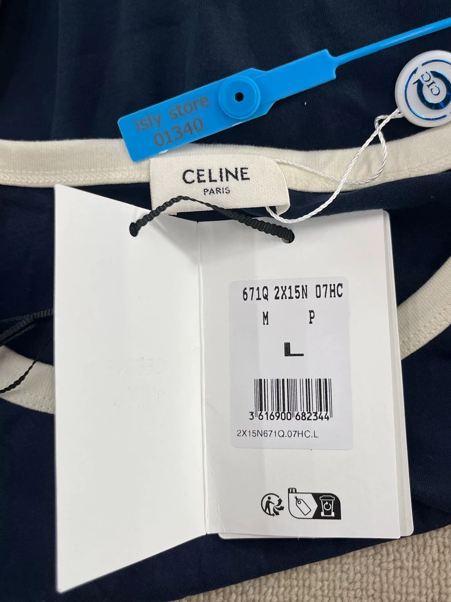Celine Celine Embroidered Logo Striped T-Shirt L Size US L / EU 52-54 / 3 - 6 Thumbnail