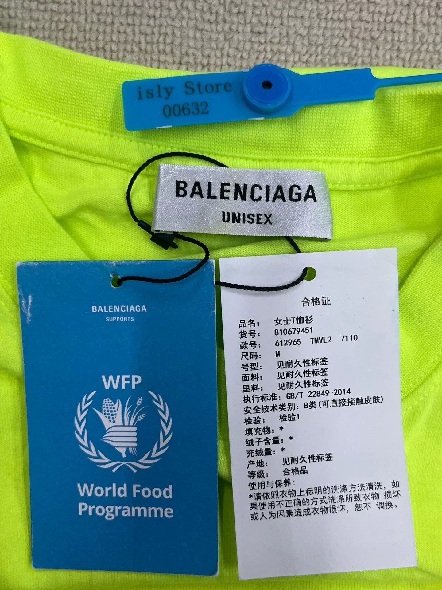 Balenciaga Balenciaga WFP Neon Logo T-Shirt Size M Size US M / EU 48-50 / 2 - 5 Thumbnail