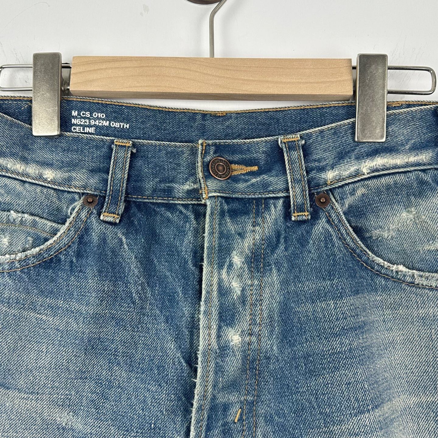 Celine Celine Distressed Denim Shorts 29 Size US 29 - 4 Thumbnail