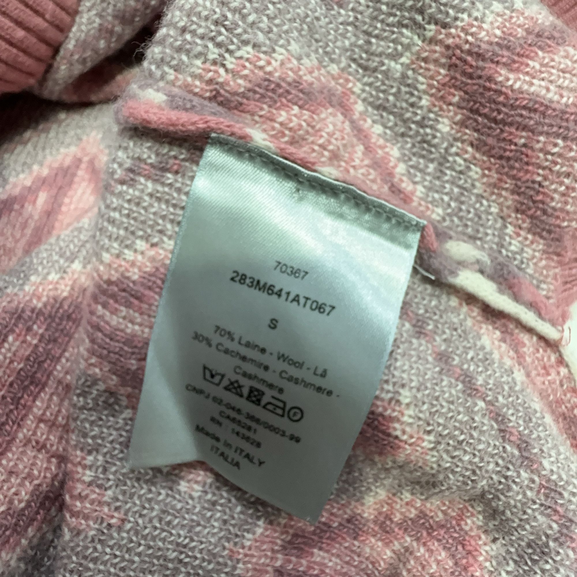 Dior Dior Diamond Pattern Wool Cashmere Sweater Size S Size US S / EU 44-46 / 1 - 3 Thumbnail