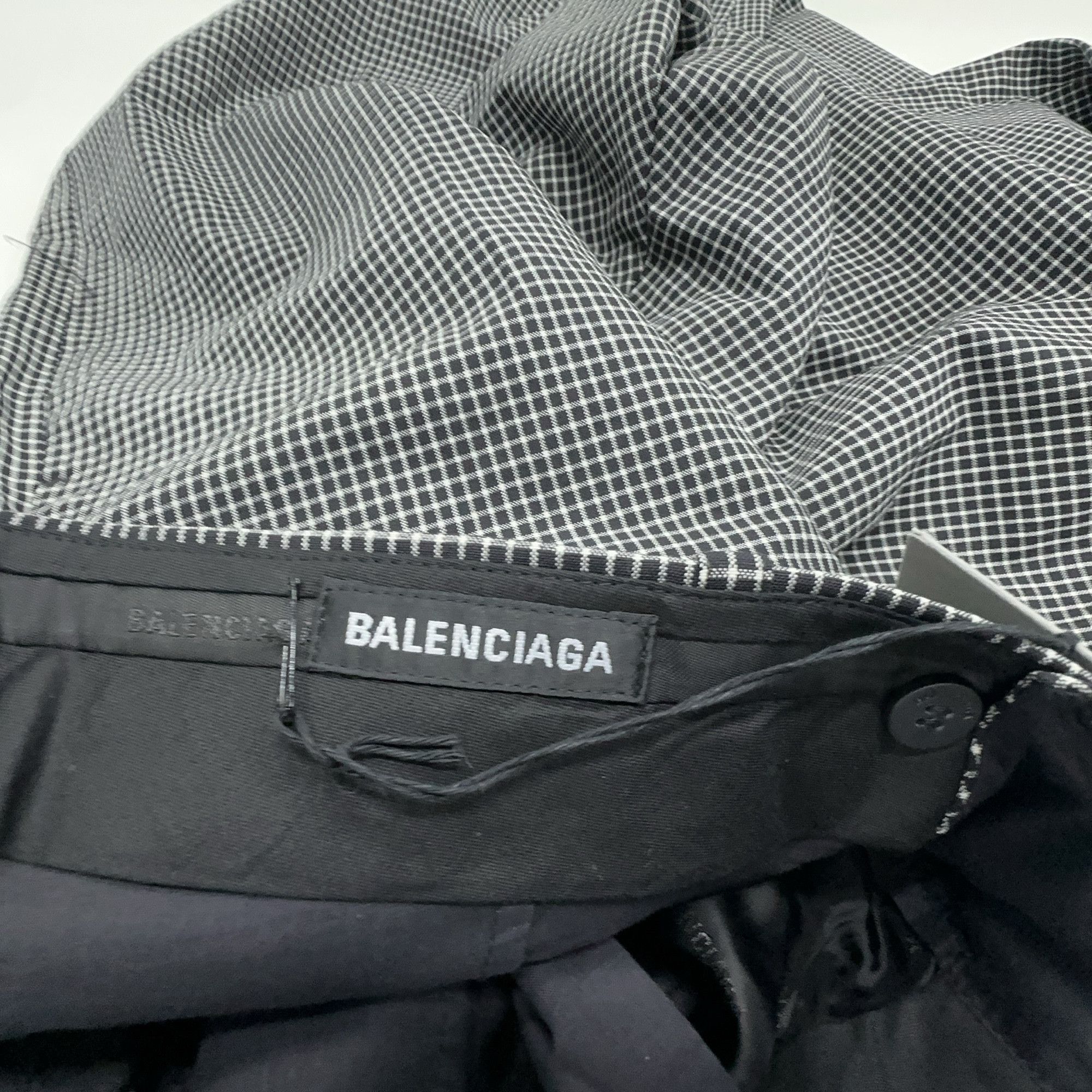 Balenciaga Balenciaga Check Wool Wide Leg Trousers 46 Size US 30 / EU 46 - 4 Thumbnail