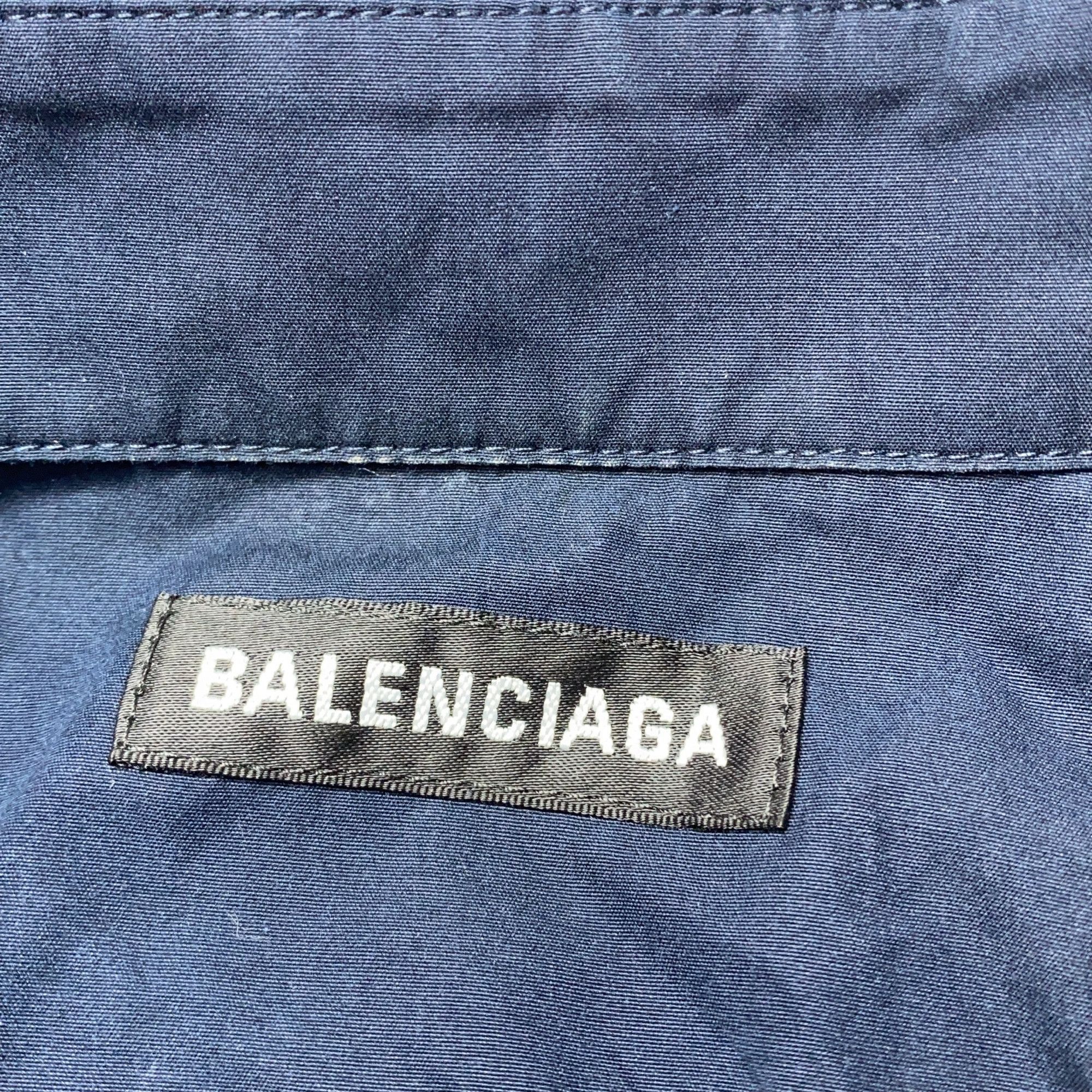 Balenciaga Balenciaga Unity Logo Blue Long Sleeve Shirt 38 Size US S / EU 44-46 / 1 - 4 Thumbnail