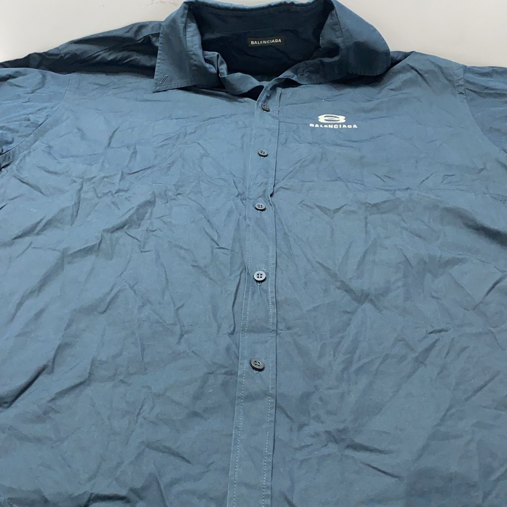 Balenciaga Balenciaga Unity Logo Blue Long Sleeve Shirt 38 Size US S / EU 44-46 / 1 - 10 Thumbnail