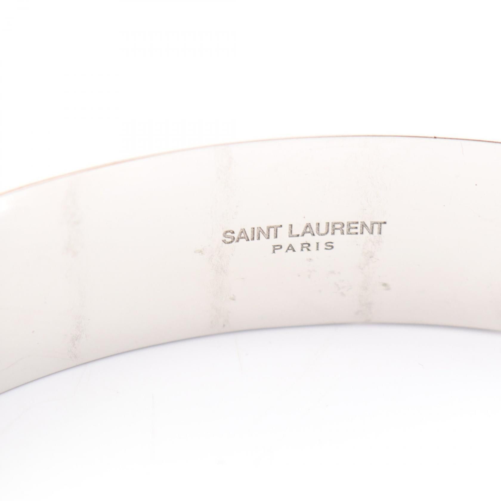 Yves Saint Laurent Yves Saint Laurent Saint Laurent Paris Stainless Steel Rhinestone Bangle Metal Bangle DUTY FREE for USA Size ONE SIZE - 3 Thumbnail
