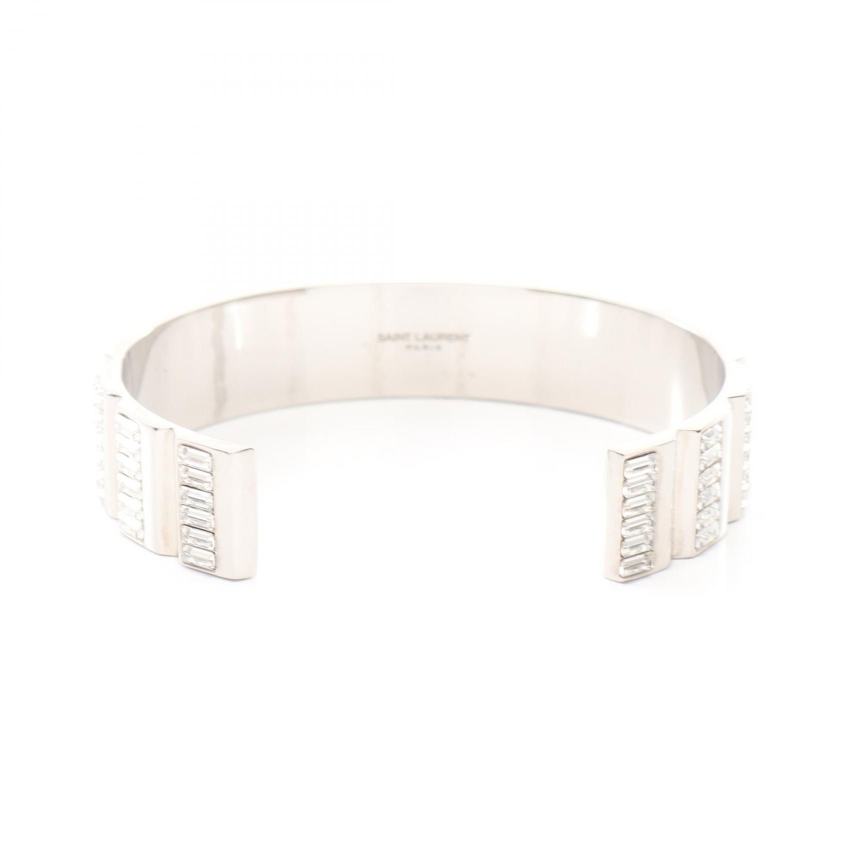 Yves Saint Laurent Yves Saint Laurent Saint Laurent Paris Stainless Steel Rhinestone Bangle Metal Bangle DUTY FREE for USA Size ONE SIZE - 2 Thumbnail