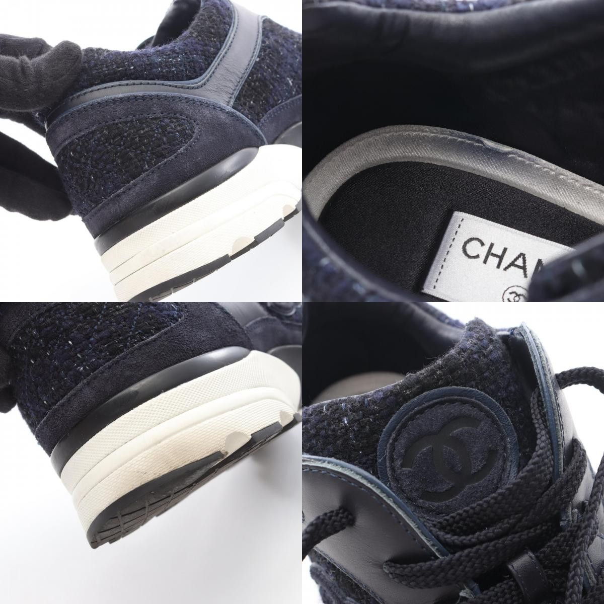 Chanel Chanel Chanel Coco Mark Fabric Suede Leather Sneakers Textile Shoes G39068 DUTY FREE for USA Size ONE SIZE - 10 Thumbnail