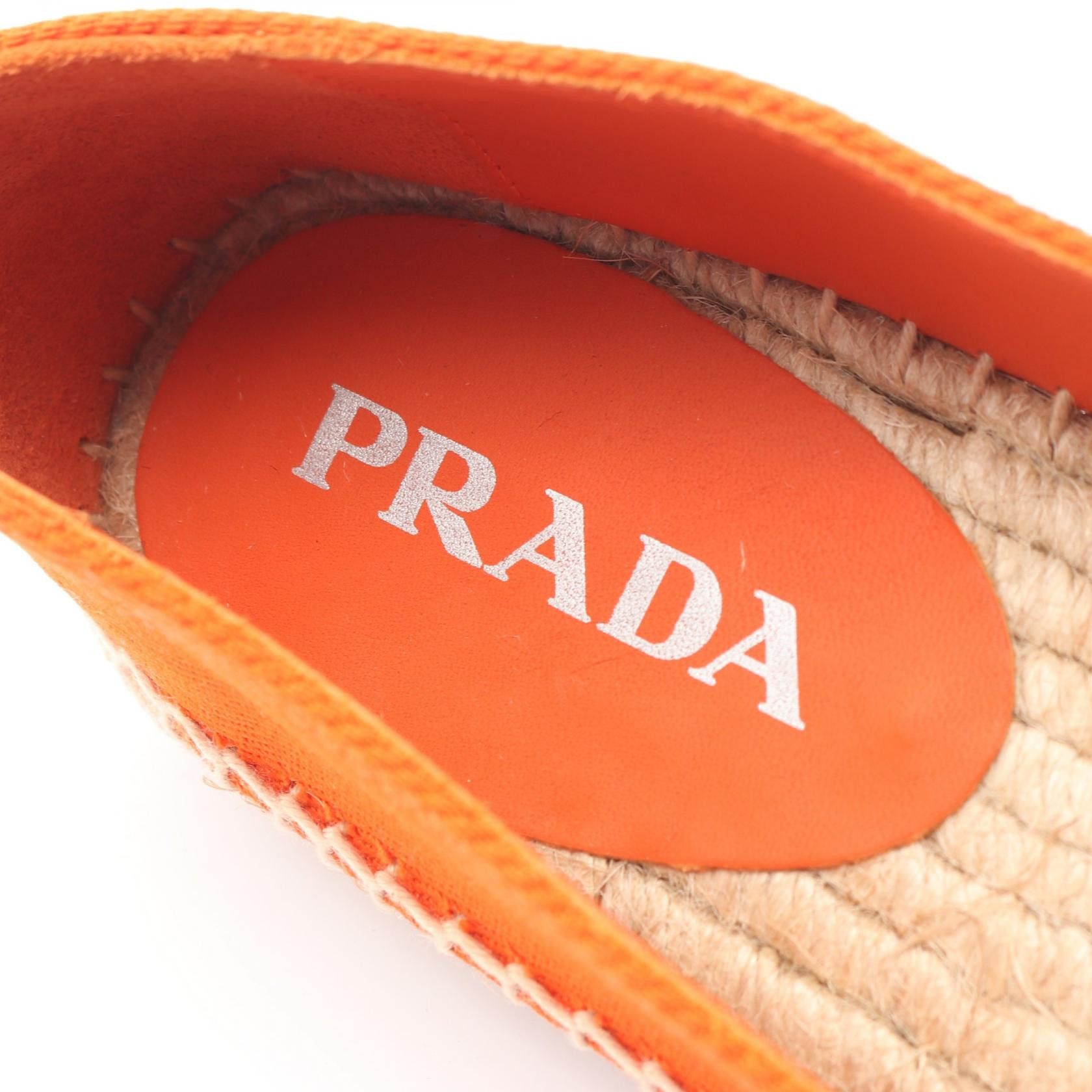Prada Prada Prada Triangle Logo Canvas Espadrille Slip On Textile Shoes 1S839M DUTY FREE for USA Size ONE SIZE - 5 Thumbnail