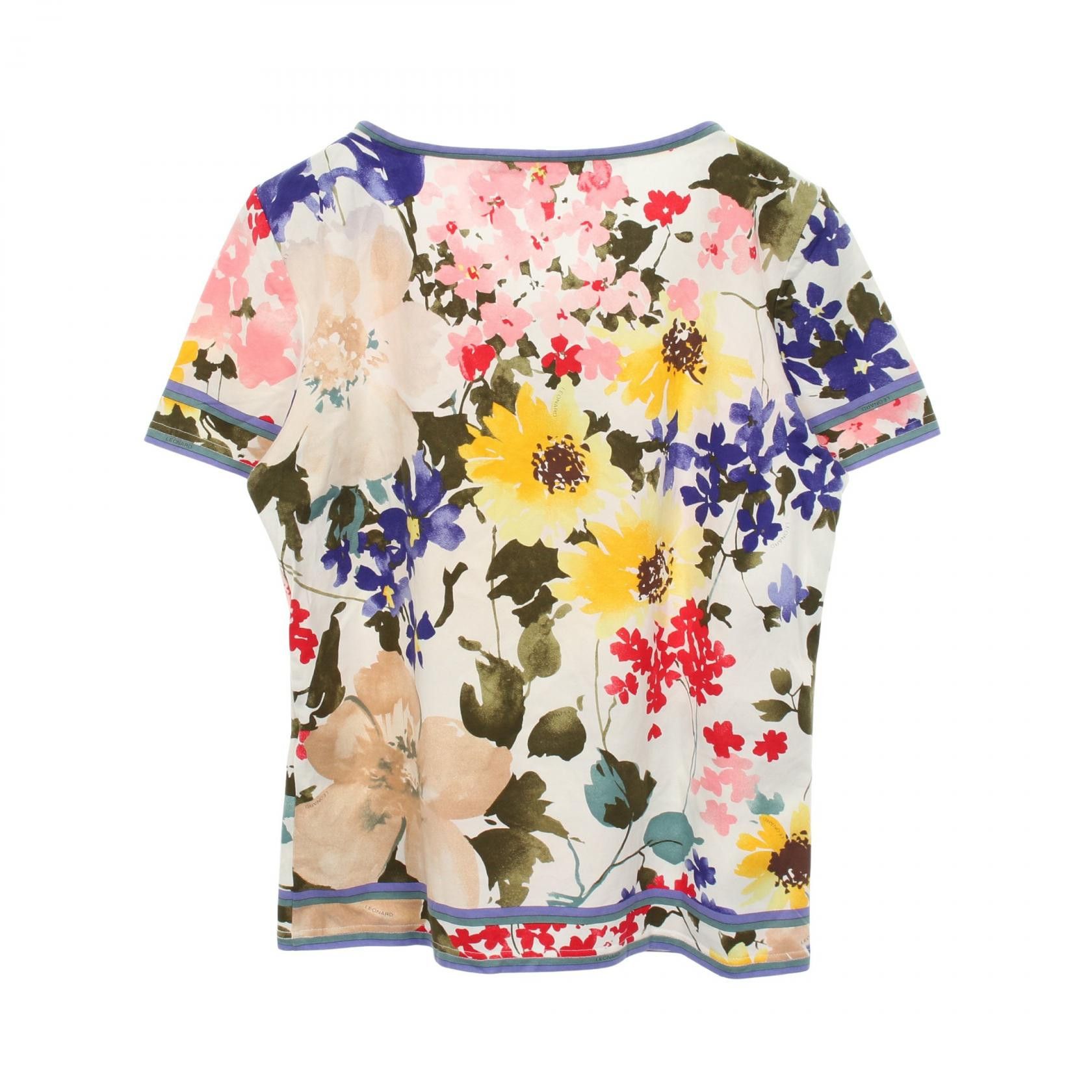 Other Leonard LEONARD FASHION Cotton Short Sleeve Top Textile Tops DUTY FREE for USA Size ONE SIZE - 2 Thumbnail