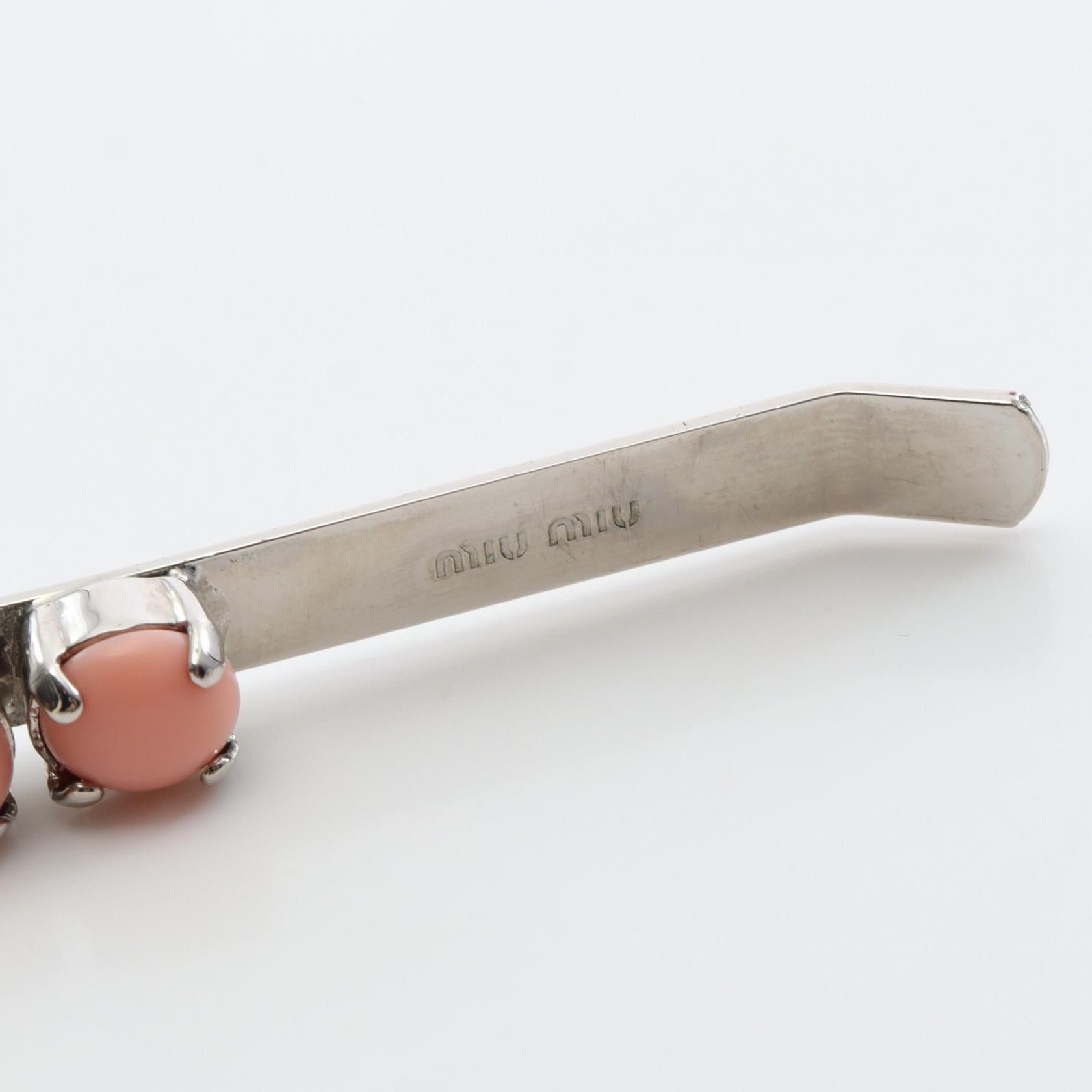 Miu Miu Miu Miu Miu Miu Crystal Stainless Steel Headband Metal Other DUTY FREE for USA Size ONE SIZE - 4 Thumbnail