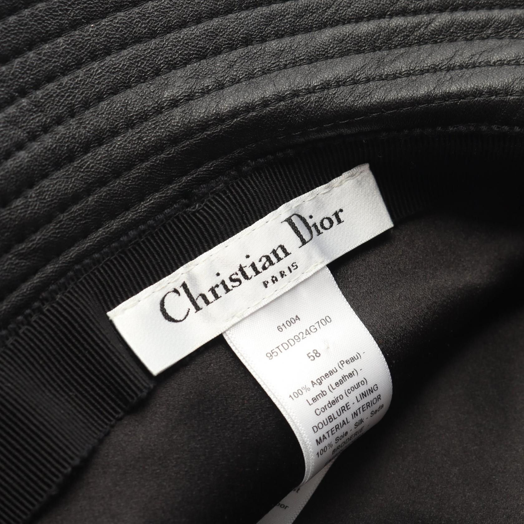 Dior Dior Dior TEDDY-D Leather Bucket Hat Leather Hats DUTY FREE for USA Size ONE SIZE - 4 Thumbnail