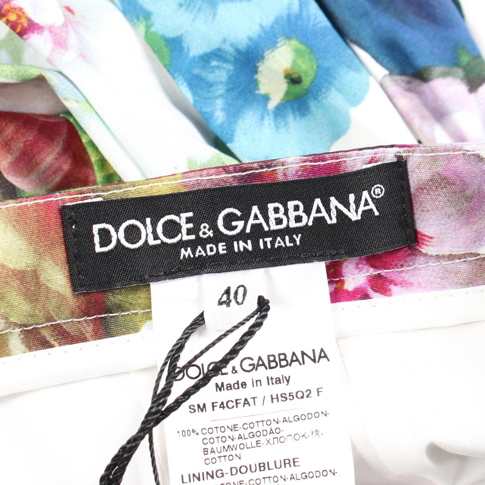 Dolce & Gabbana Dolce & Gabbana Dolce & Gabbana Floral Print Cotton Skirt Textile Skirts F4CFAT40 DUTY FREE for USA Size ONE SIZE - 3 Thumbnail