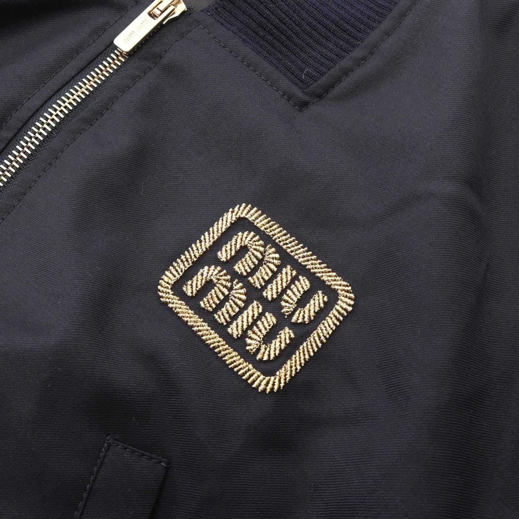 Miu Miu Miu Miu Miu Miu Logo Embroidered Wool Cropped Jacket Textile Outerwear ML936 DUTY FREE for USA Size ONE SIZE - 6 Thumbnail