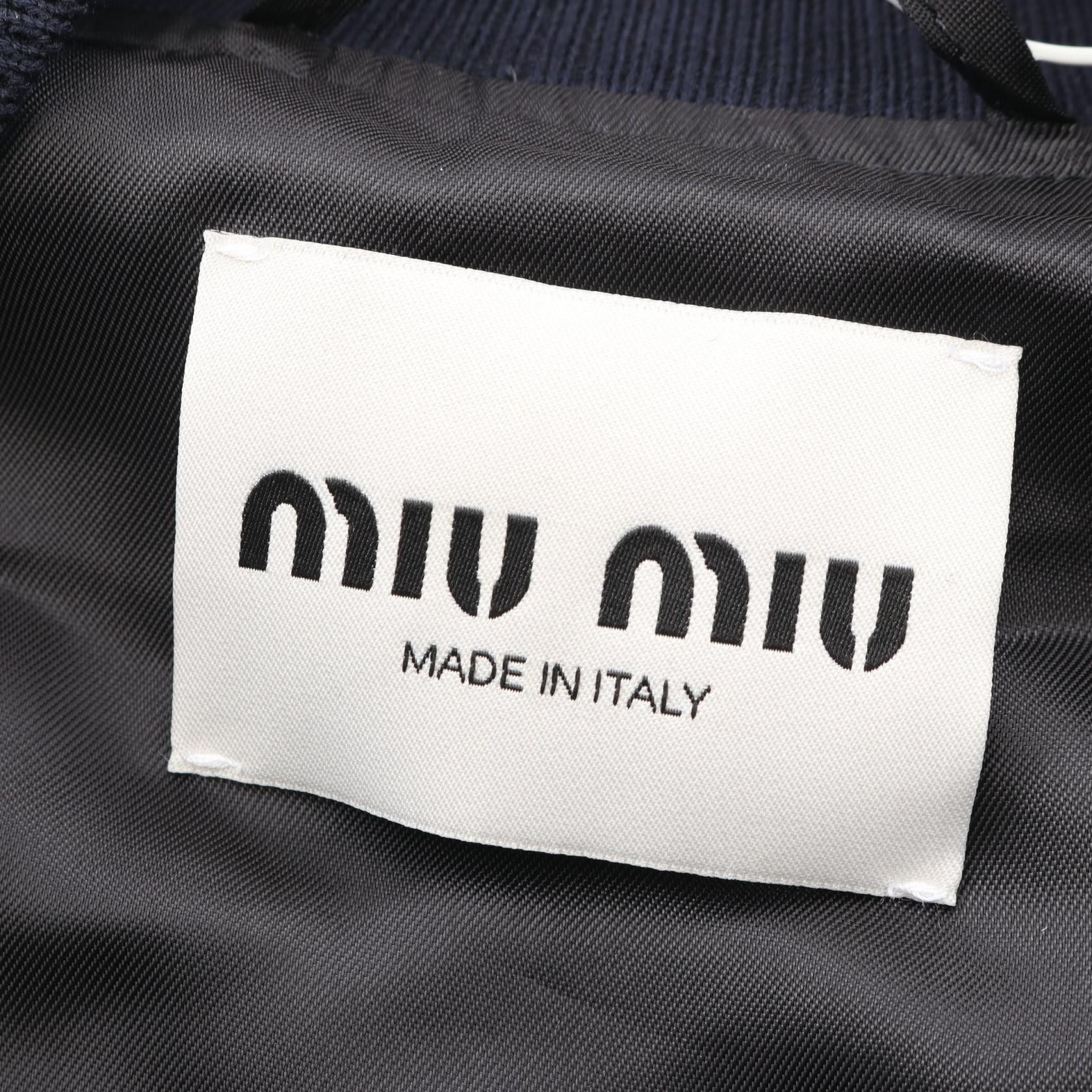 Miu Miu Miu Miu Miu Miu Logo Embroidered Wool Cropped Jacket Textile Outerwear ML936 DUTY FREE for USA Size ONE SIZE - 3 Thumbnail