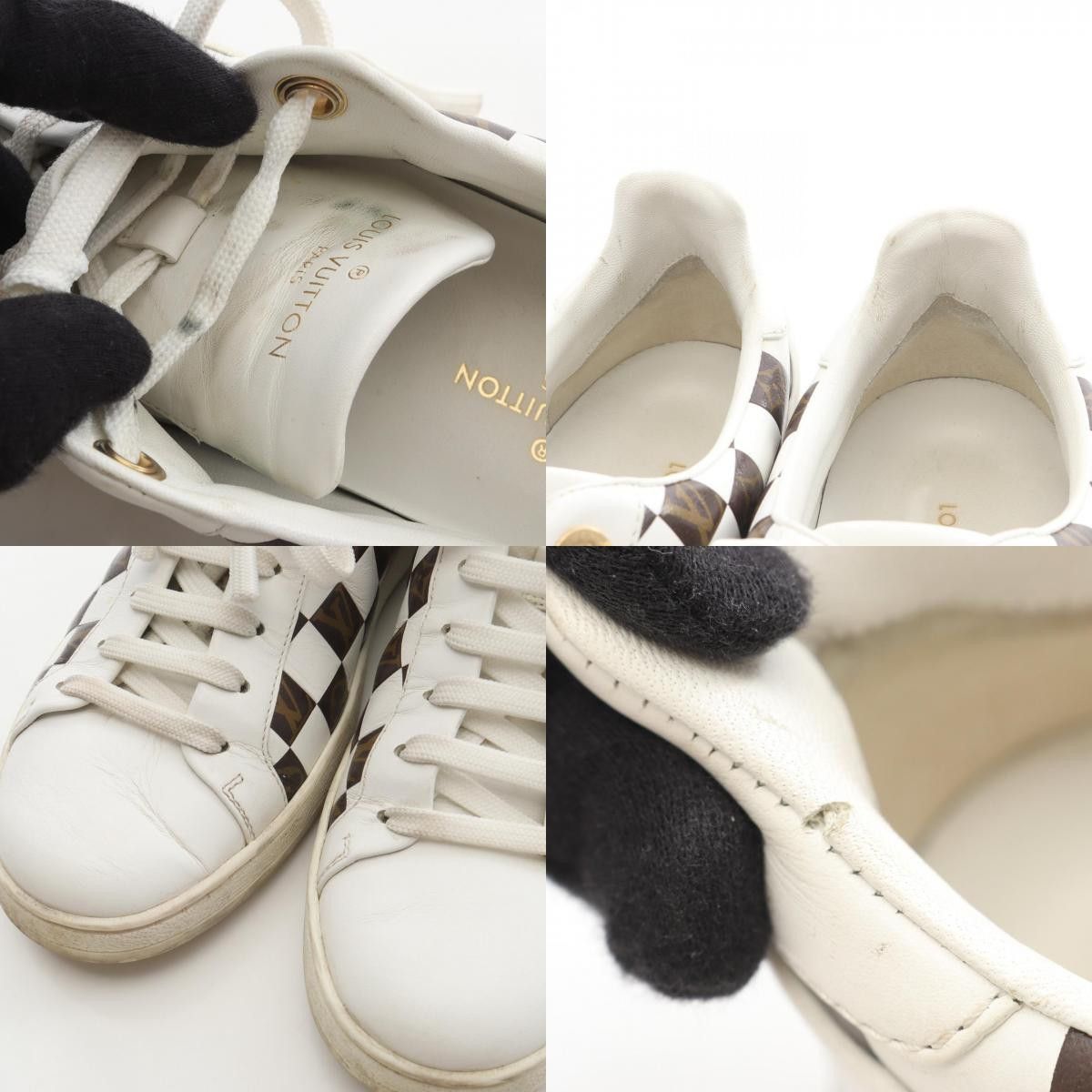 Louis Vuitton Louis Vuitton Louis Vuitton Frontrow Line Monogram Damier Leather Sneakers Leather Shoes 1A678V DUTY FREE for USA Size ONE SIZE - 10 Thumbnail