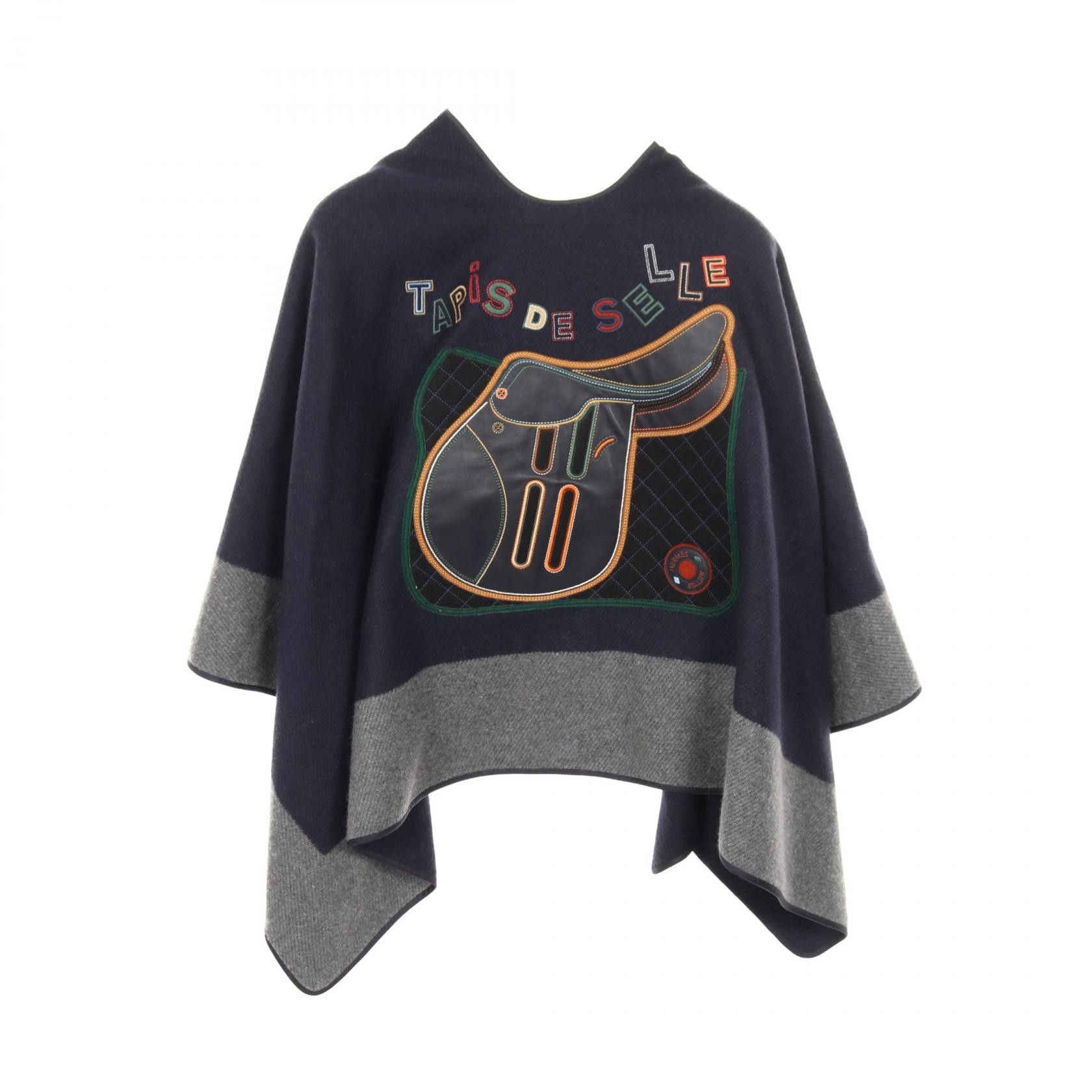 Hermes Hermes Hermes TAPIS DE SELLE Cashmere Poncho Textile Outerwear DUTY FREE for USA Size ONE SIZE - 2 Thumbnail