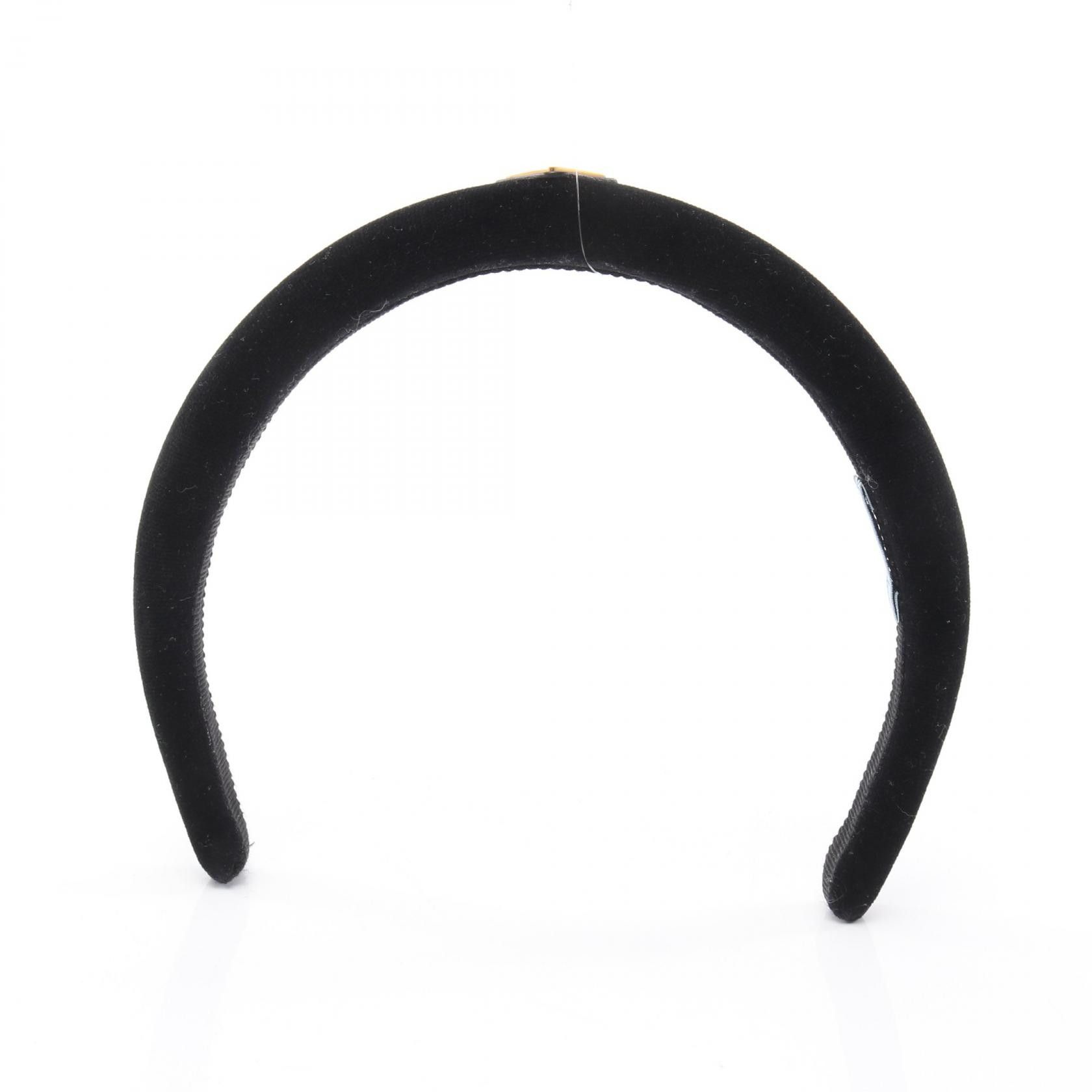 Prada Prada Prada Triangle Logo Velour Headband Textile Other DUTY FREE for USA Size ONE SIZE - 2 Thumbnail