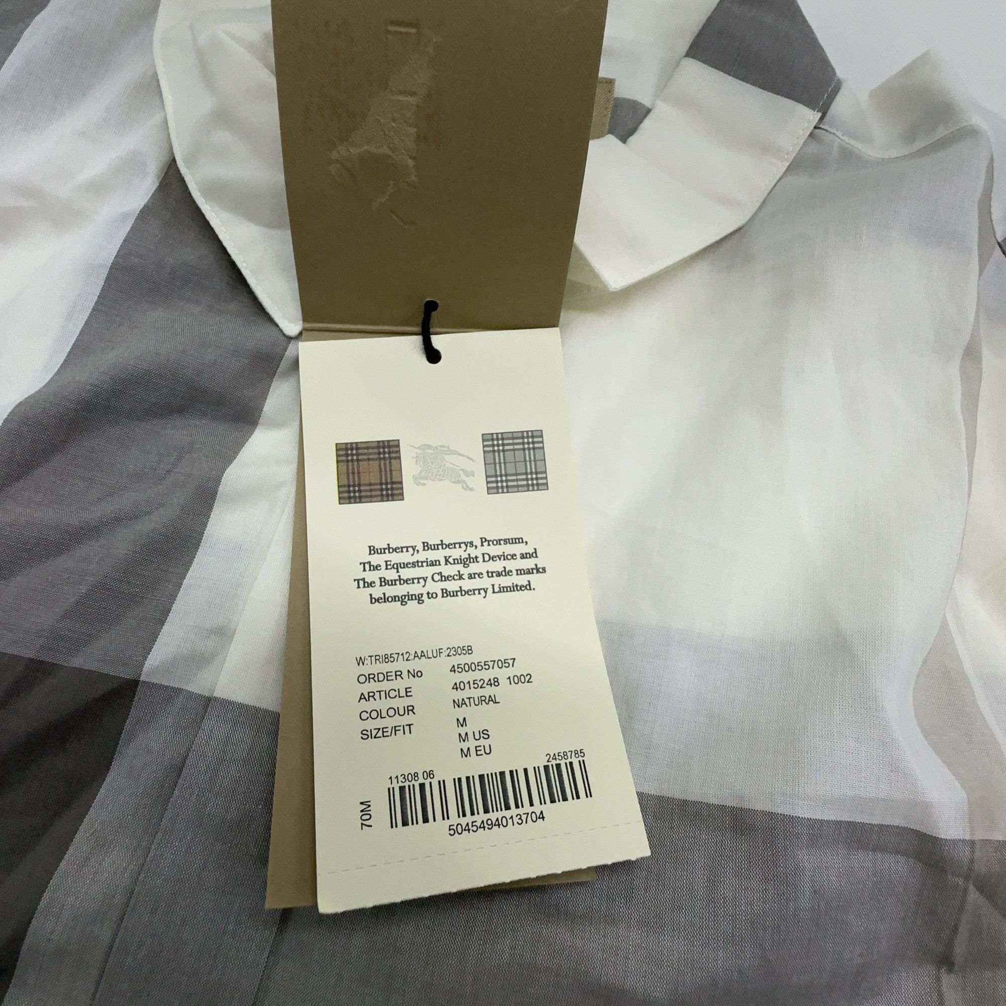 Burberry Burberry Grey Check Long Sleeve Shirt M Size M / US 6-8 / IT 42-44 - 3 Thumbnail