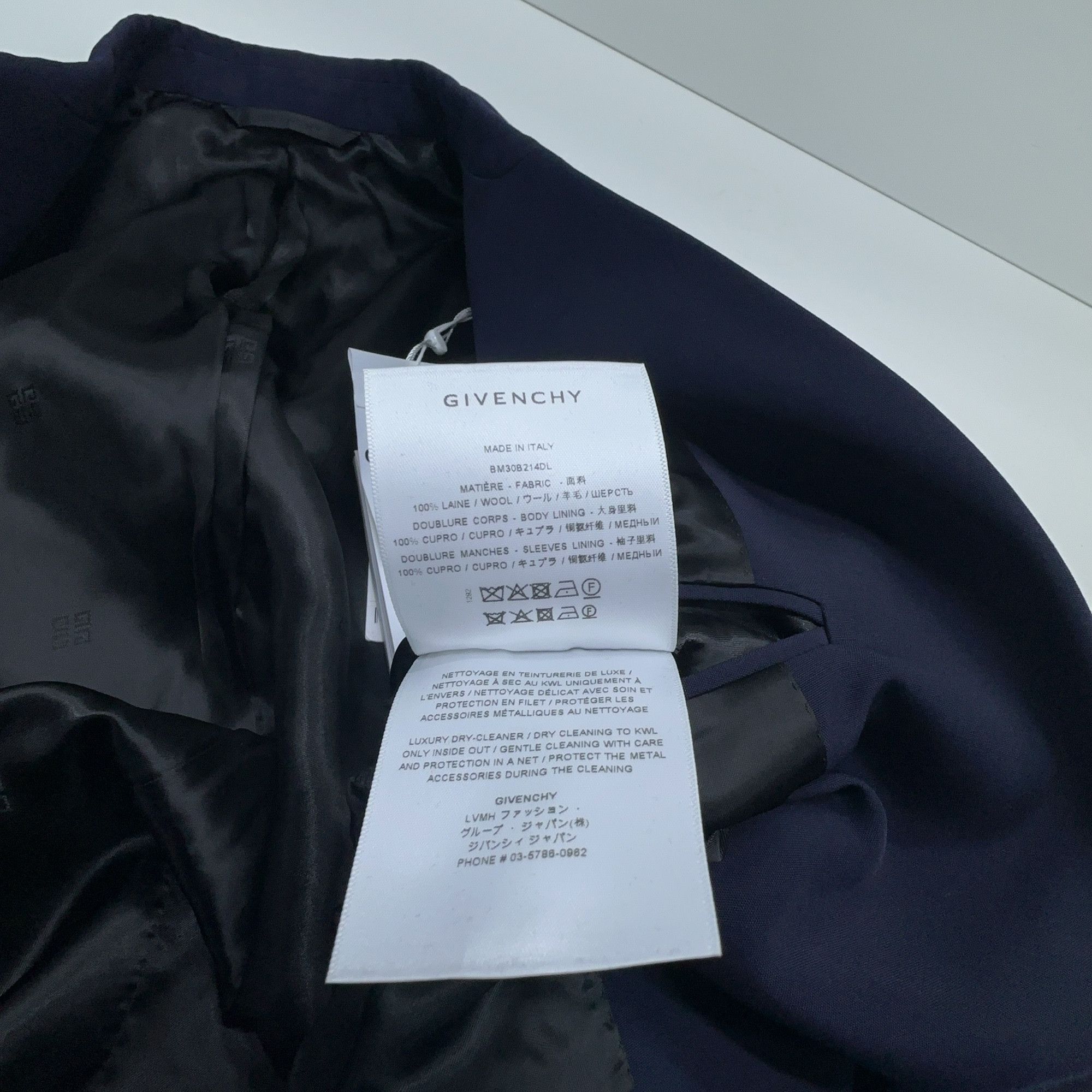 Givenchy Givenchy Navy Metal U-Lock Wool Blazer 36R Size 36R - 3 Thumbnail