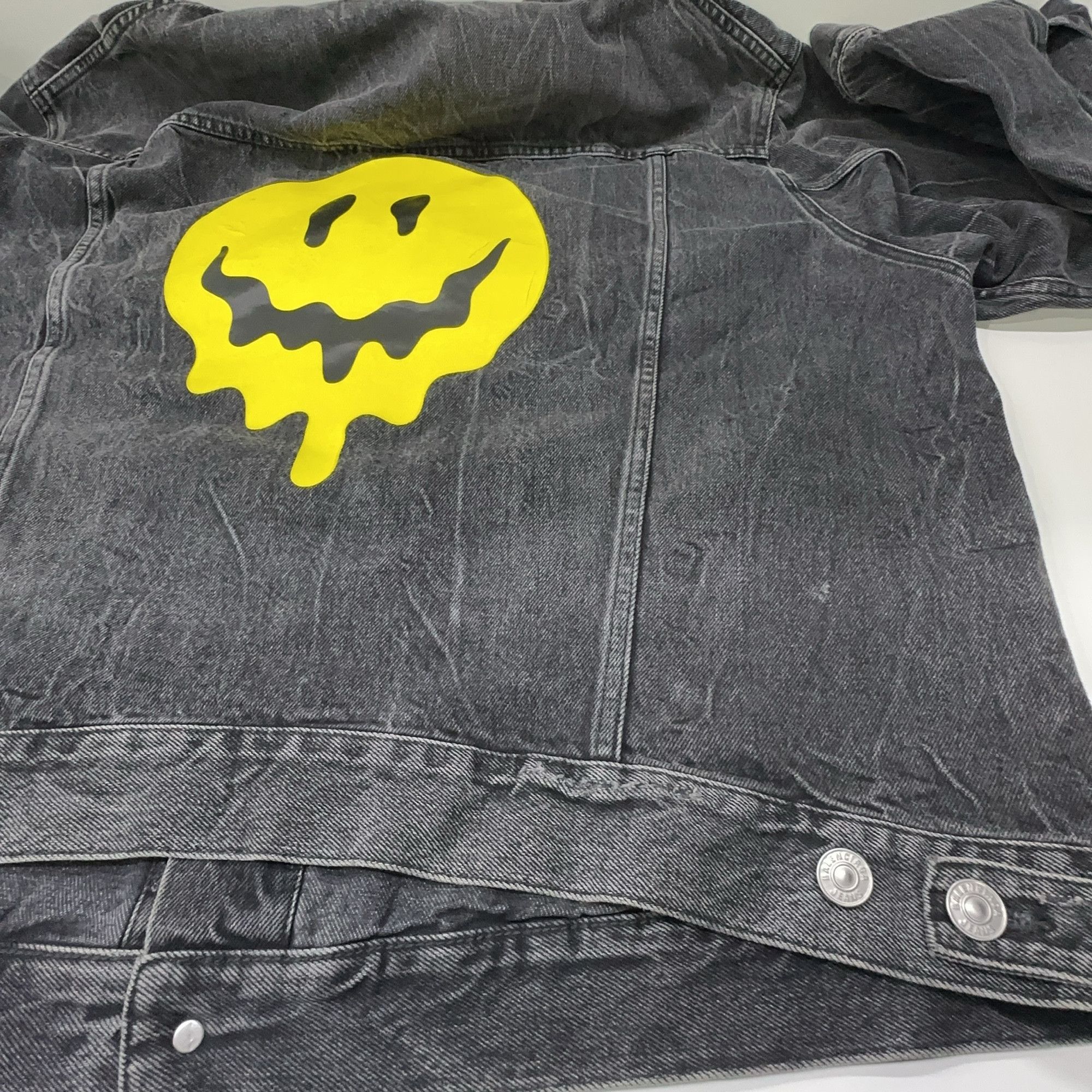 Balenciaga Balenciaga Drip Peace Denim Jacket Size S Size US S / EU 44-46 / 1 - 10 Thumbnail