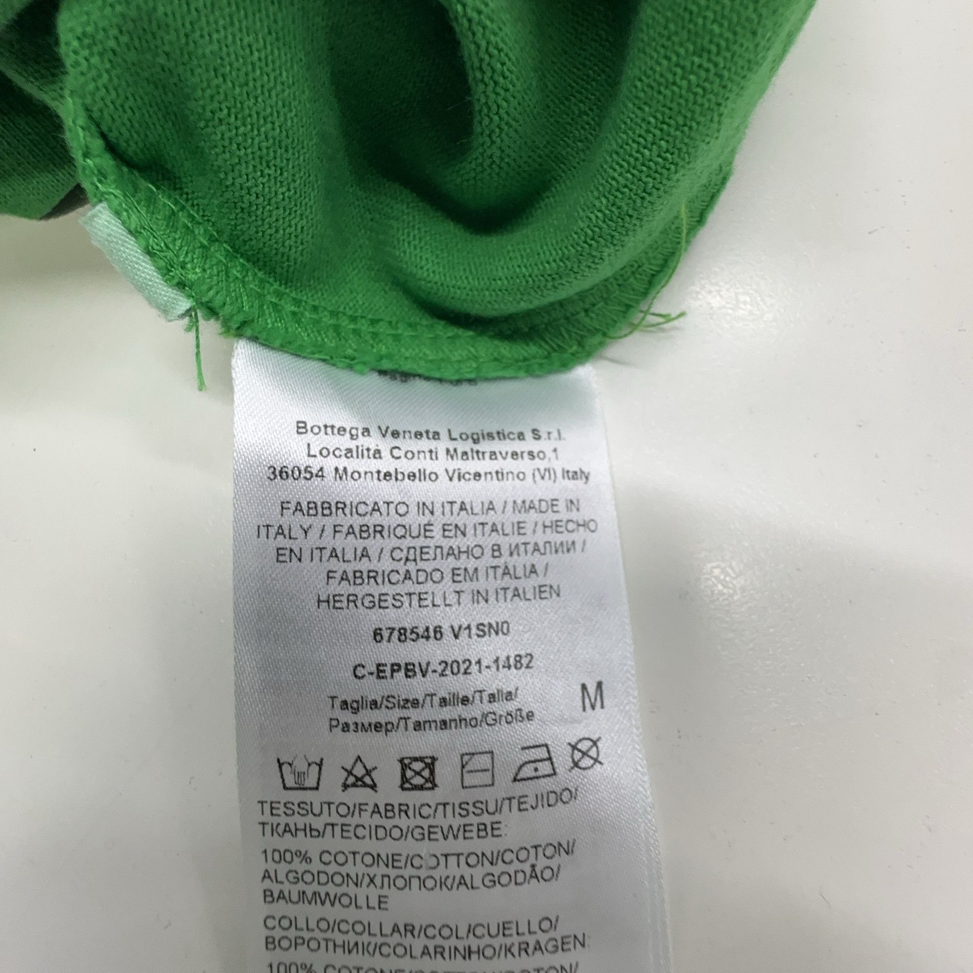 Bottega Veneta Bottega Veneta Green Cotton T-Shirt Size M Size US M / EU 48-50 / 2 - 3 Thumbnail