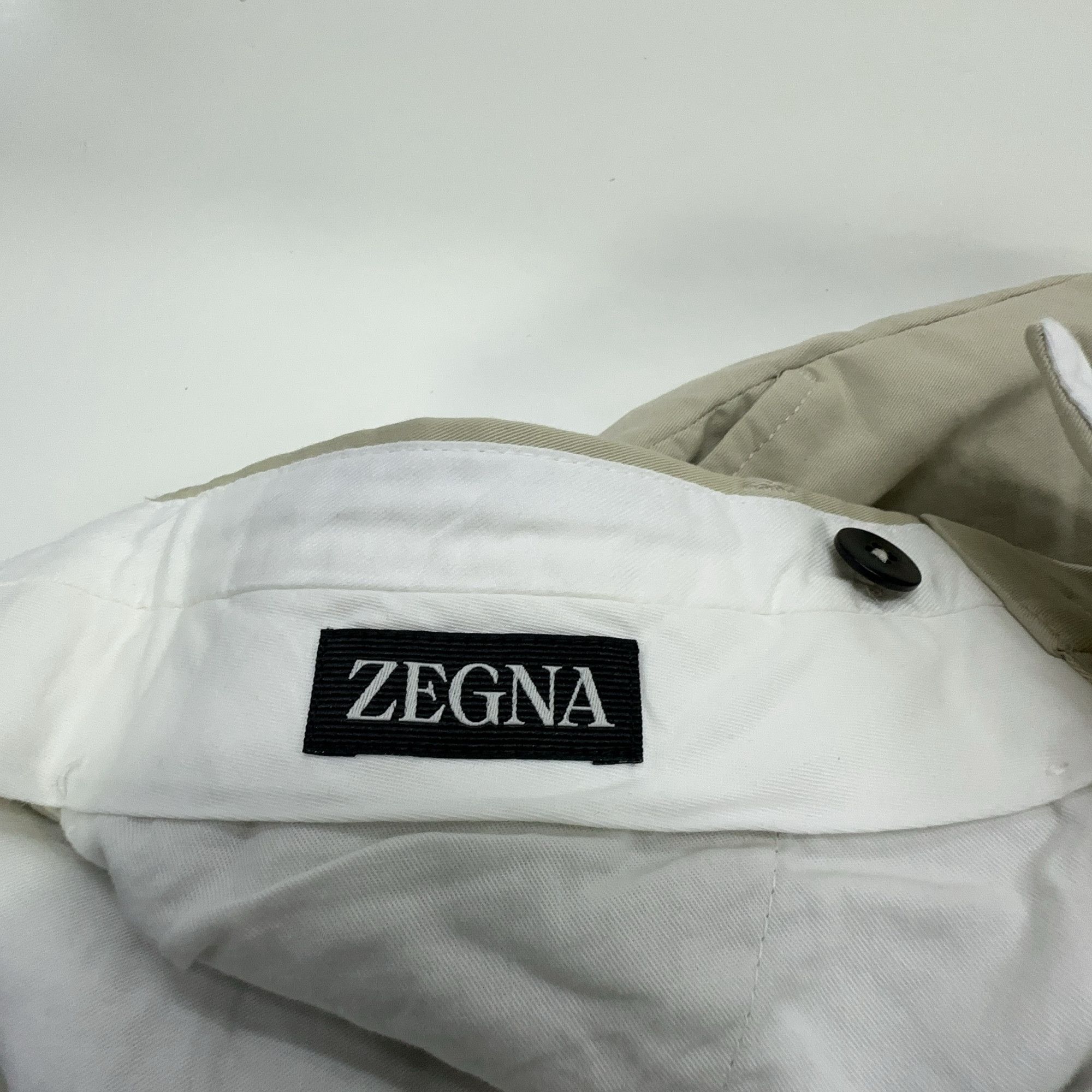 Z Zegna Zegna Beige Cotton Blend Straight Pants 46 Size US 30 / EU 46 - 5 Thumbnail