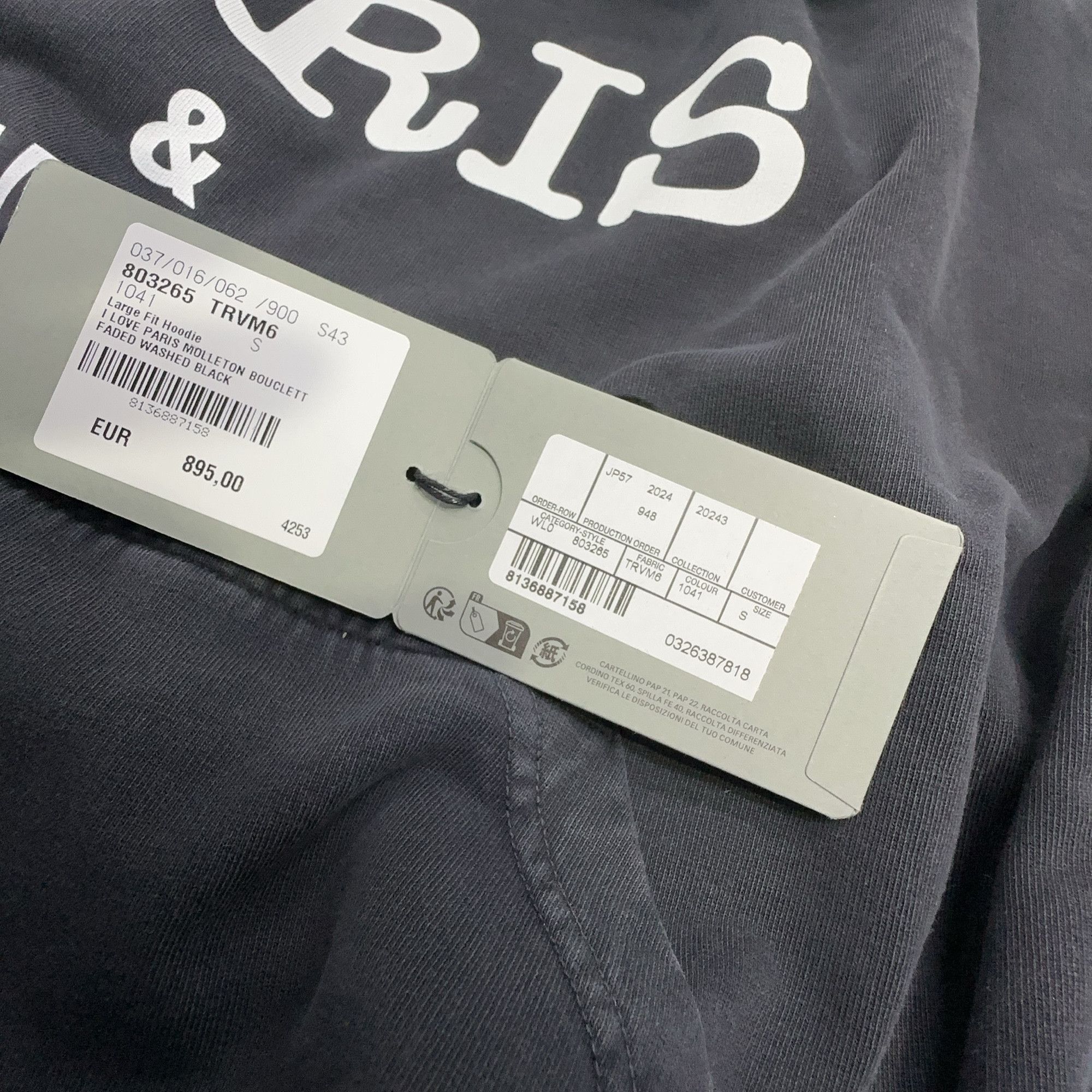 Balenciaga Balenciaga I Love Paris Hoodie Size S Size US S / EU 44-46 / 1 - 7 Thumbnail