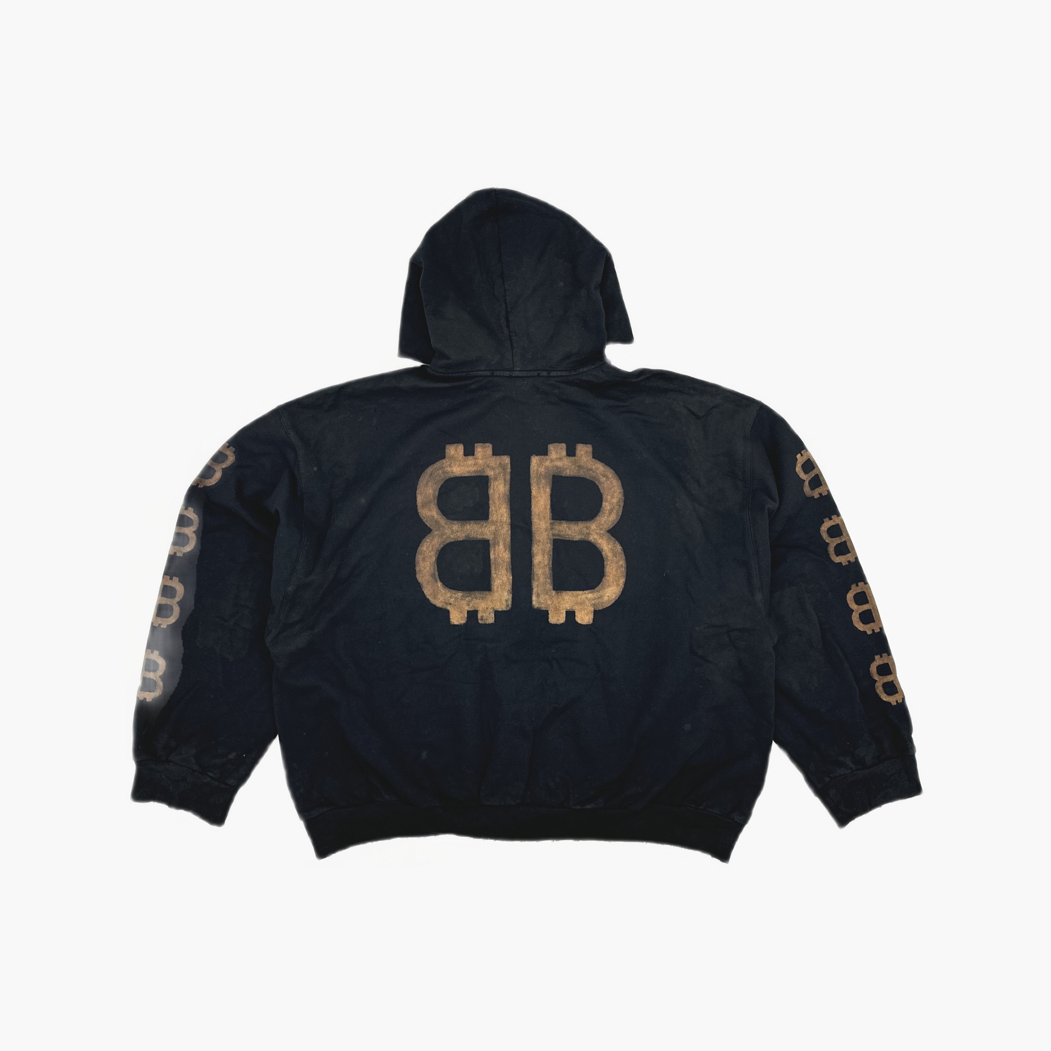 Balenciaga Balenciaga Bitcoin Logo Distressed Hoodie Size L Size US L / EU 52-54 / 3 - 2 Thumbnail