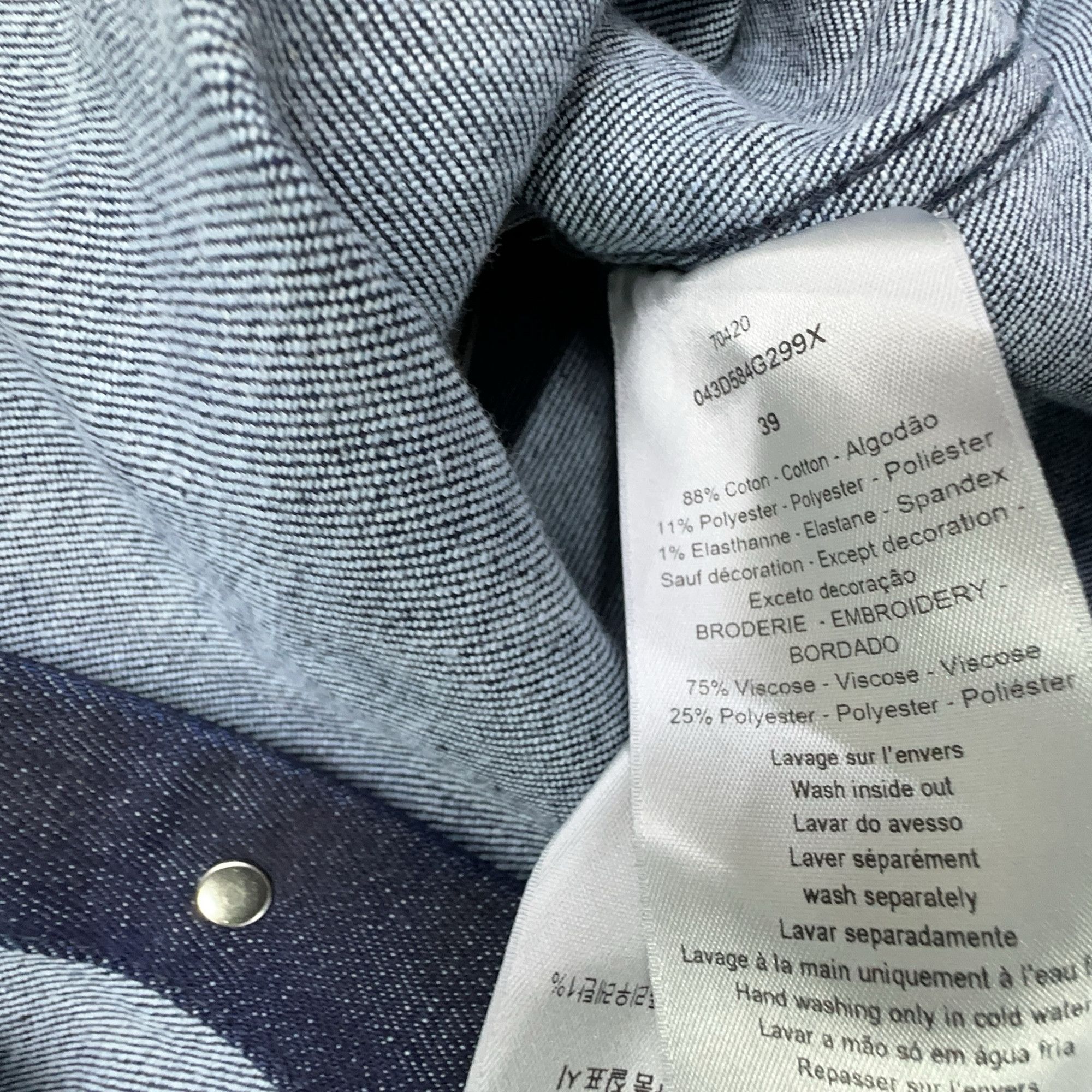 Dior Dior x Travis Scott Cactus Jack Denim Shirt 39 Size US M / EU 48-50 / 2 - 3 Thumbnail