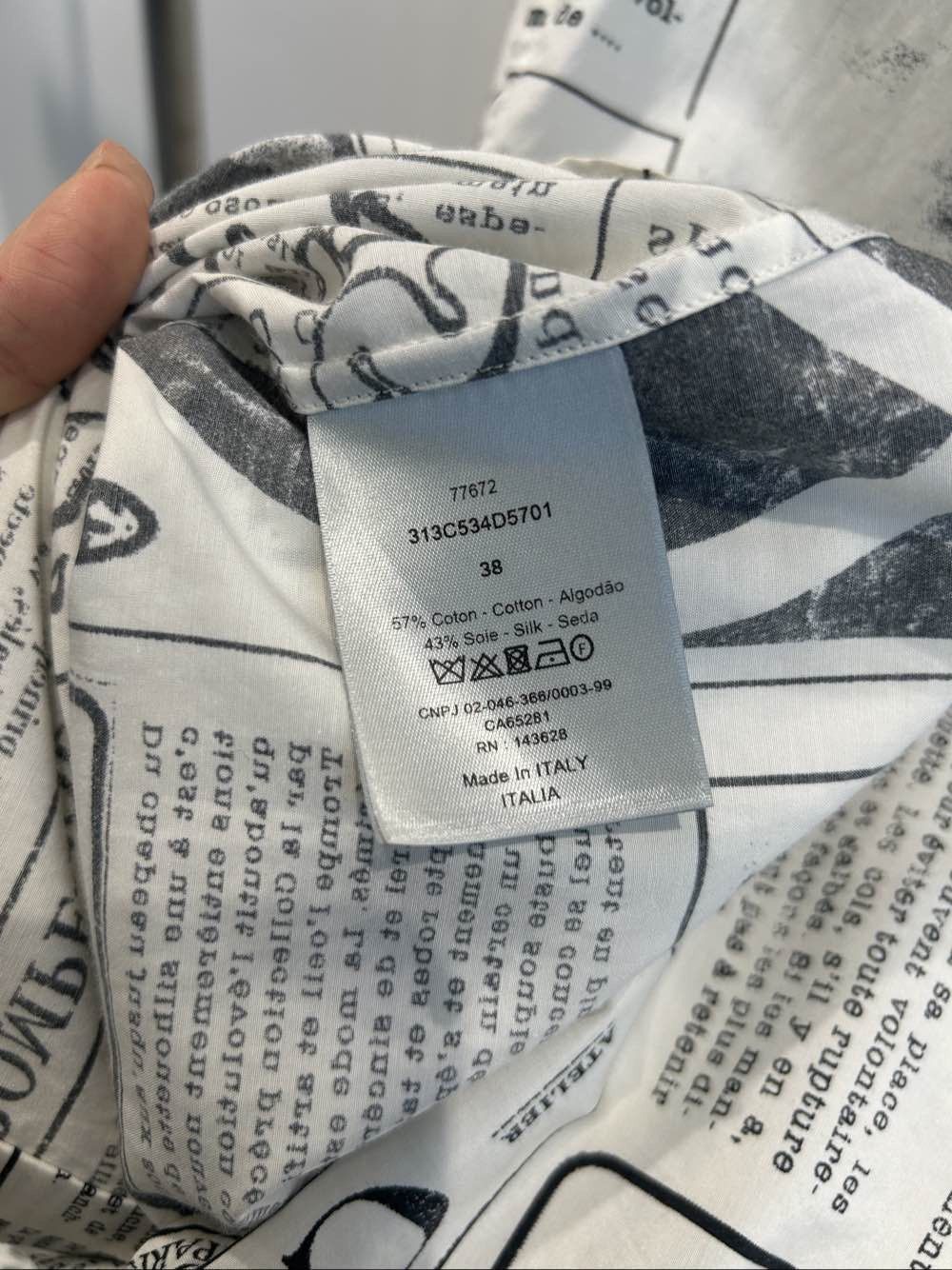 Dior Dior Newspaper Print Silk Blend Shirt 38 Size US S / EU 44-46 / 1 - 4 Thumbnail
