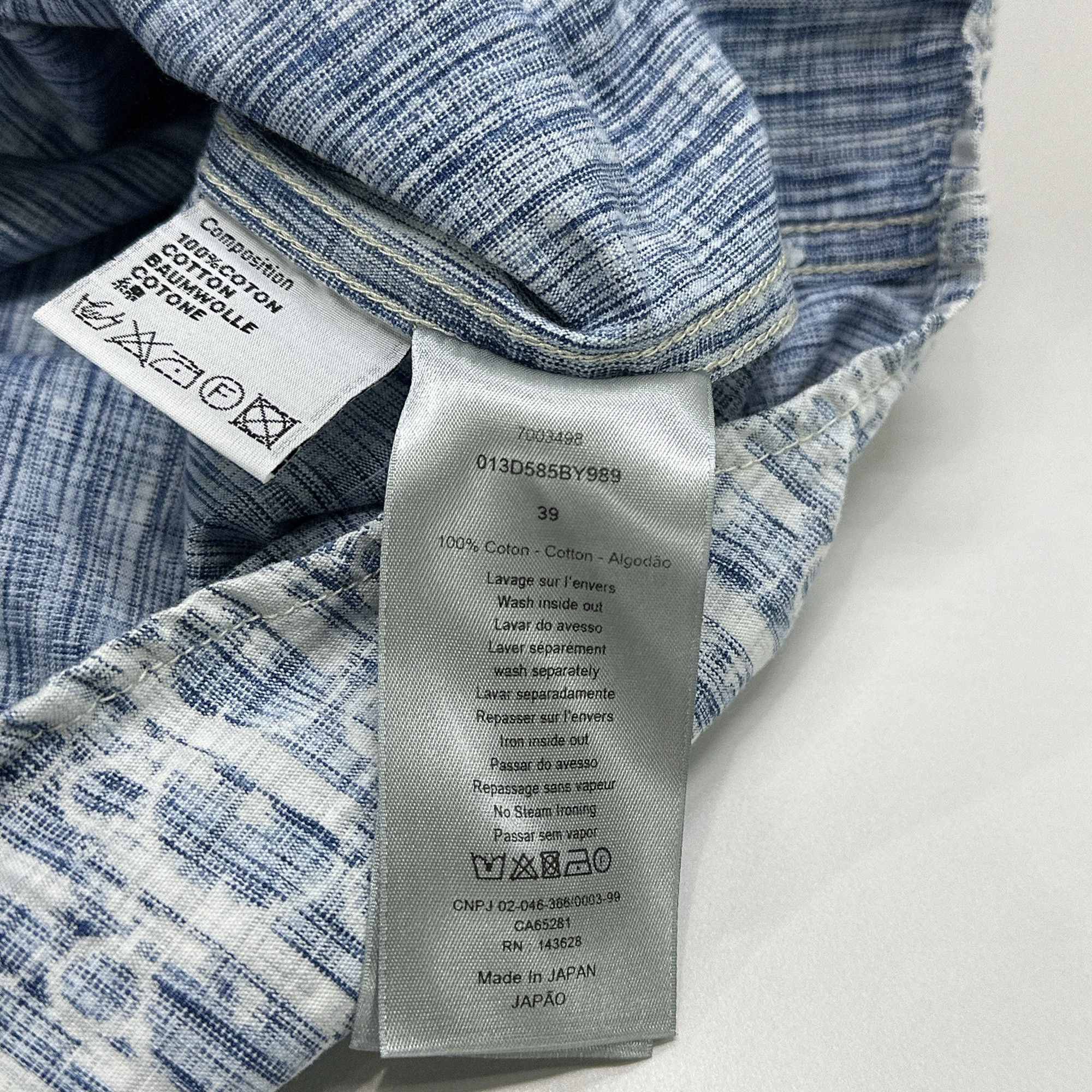 Dior Dior Oblique Kasuri Denim Shirt Size 39 Size US M / EU 48-50 / 2 - 4 Thumbnail