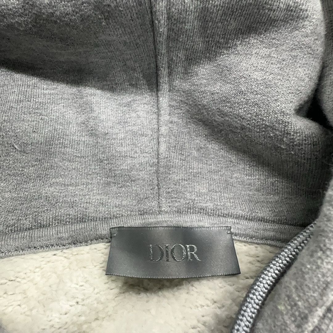 Dior Dior SS22 CD Logo Embroidered Hoodie Gray Size L Size US L / EU 52-54 / 3 - 4 Thumbnail