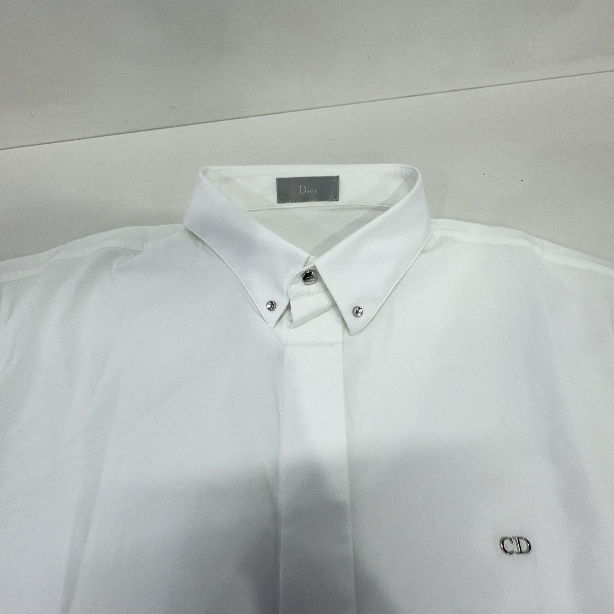 Dior Dior CD Metal Logo Button Up Shirt 39 Size US M / EU 48-50 / 2 - 5 Thumbnail