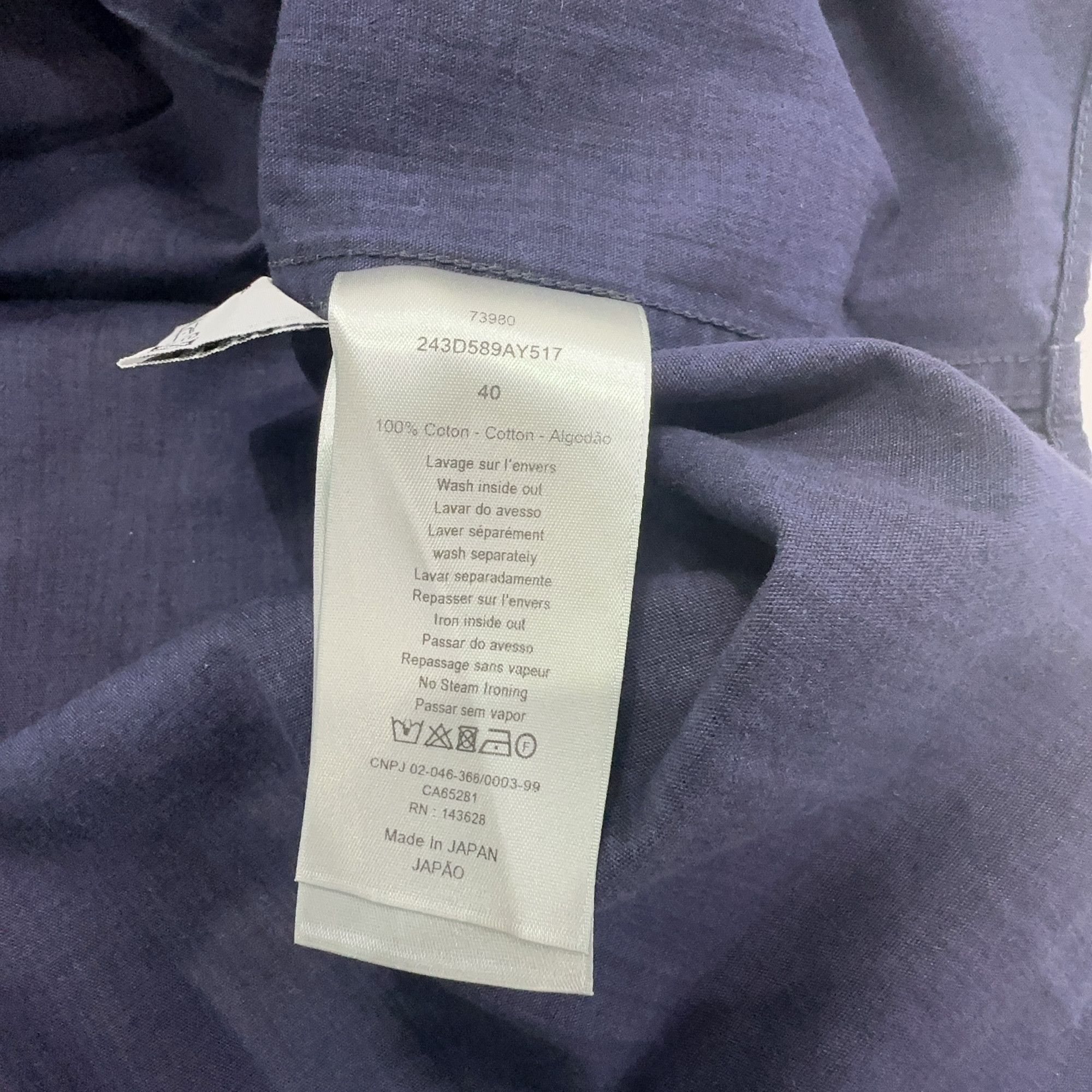 Dior Dior Oblique Kasuri Denim Shirt 40 Size US XXS / EU 40 - 3 Thumbnail