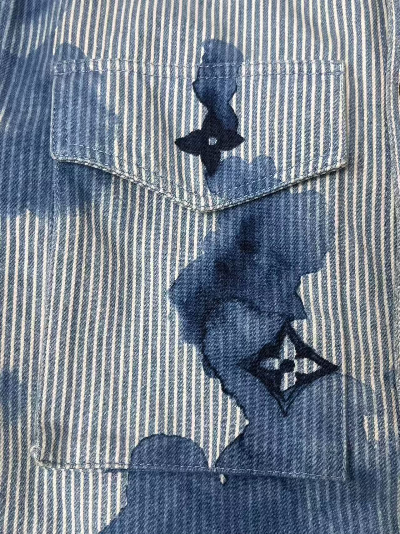 Louis Vuitton Louis Vuitton Striped Logo Print Shirt Size M Size US M / EU 48-50 / 2 - 4 Thumbnail