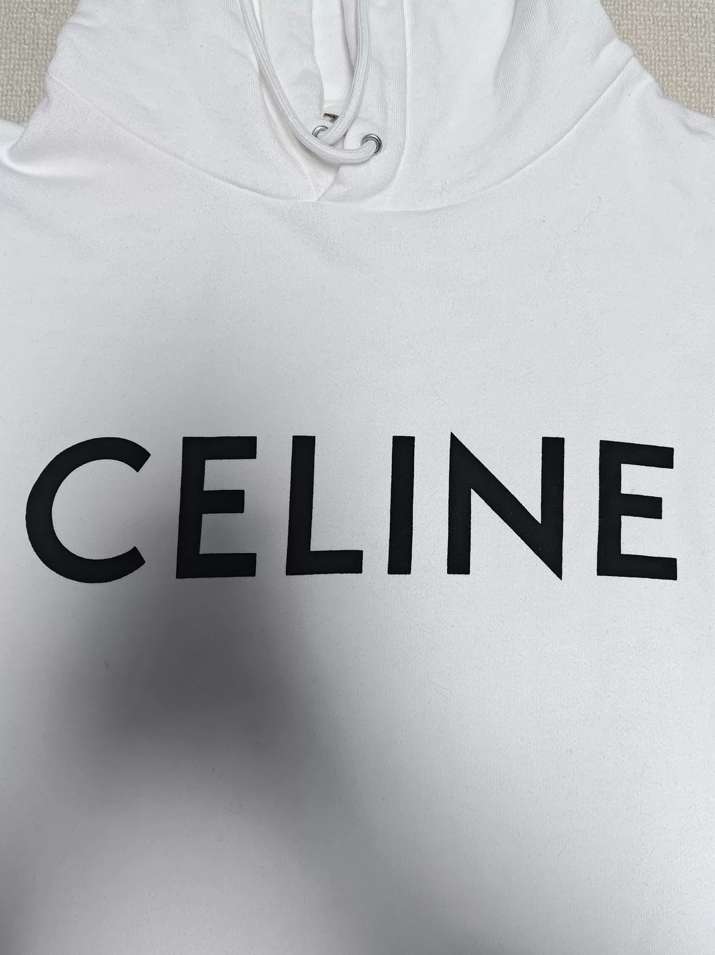 Celine Celine Logo Print Hoodie White XS Size US XS / EU 42 / 0 - 4 Thumbnail