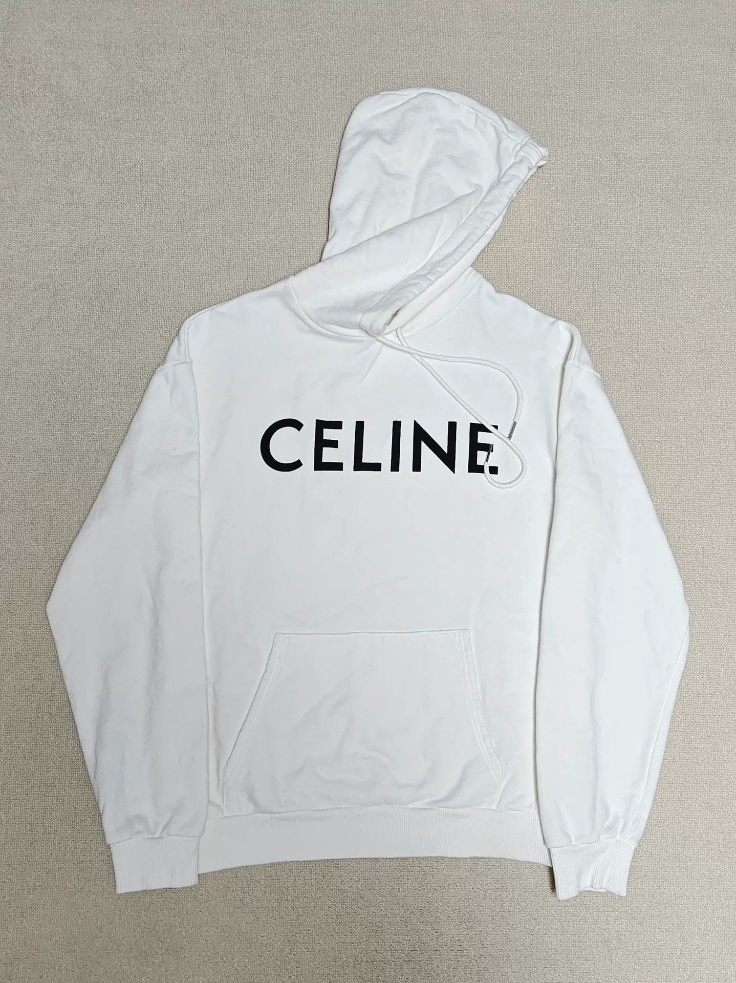 Celine Celine Logo Print Hoodie White XS Size US XS / EU 42 / 0 - 2 Thumbnail