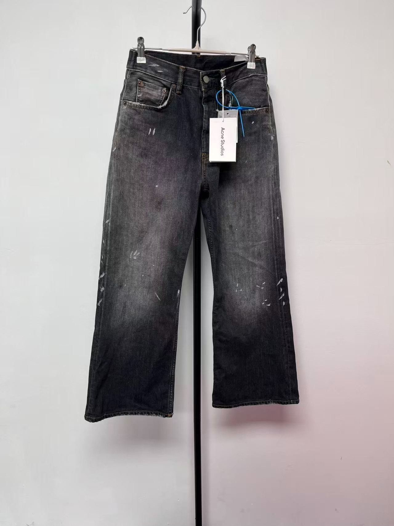 Acne Studios Acne Studios Painted Wide Leg Denim Jeans 27 Size US 27 - 2 Thumbnail