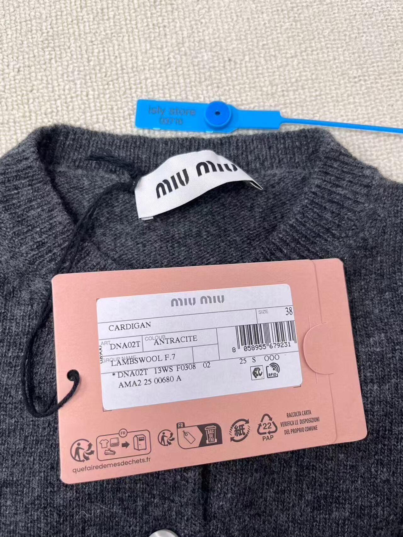 Miu Miu Miu Miu Lambswool Logo Cardigan IT 38 Size XS / US 0-2 / IT 36-38 - 6 Thumbnail